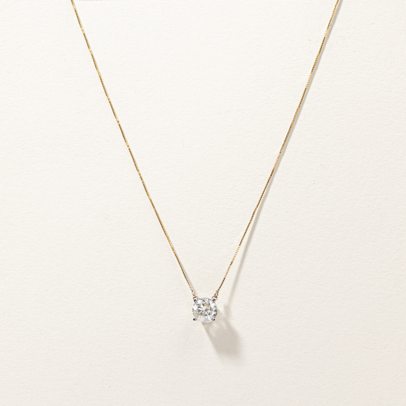 Solitaire Diamond Pendant Necklace | 2.20ct I2 K/L | 17"|