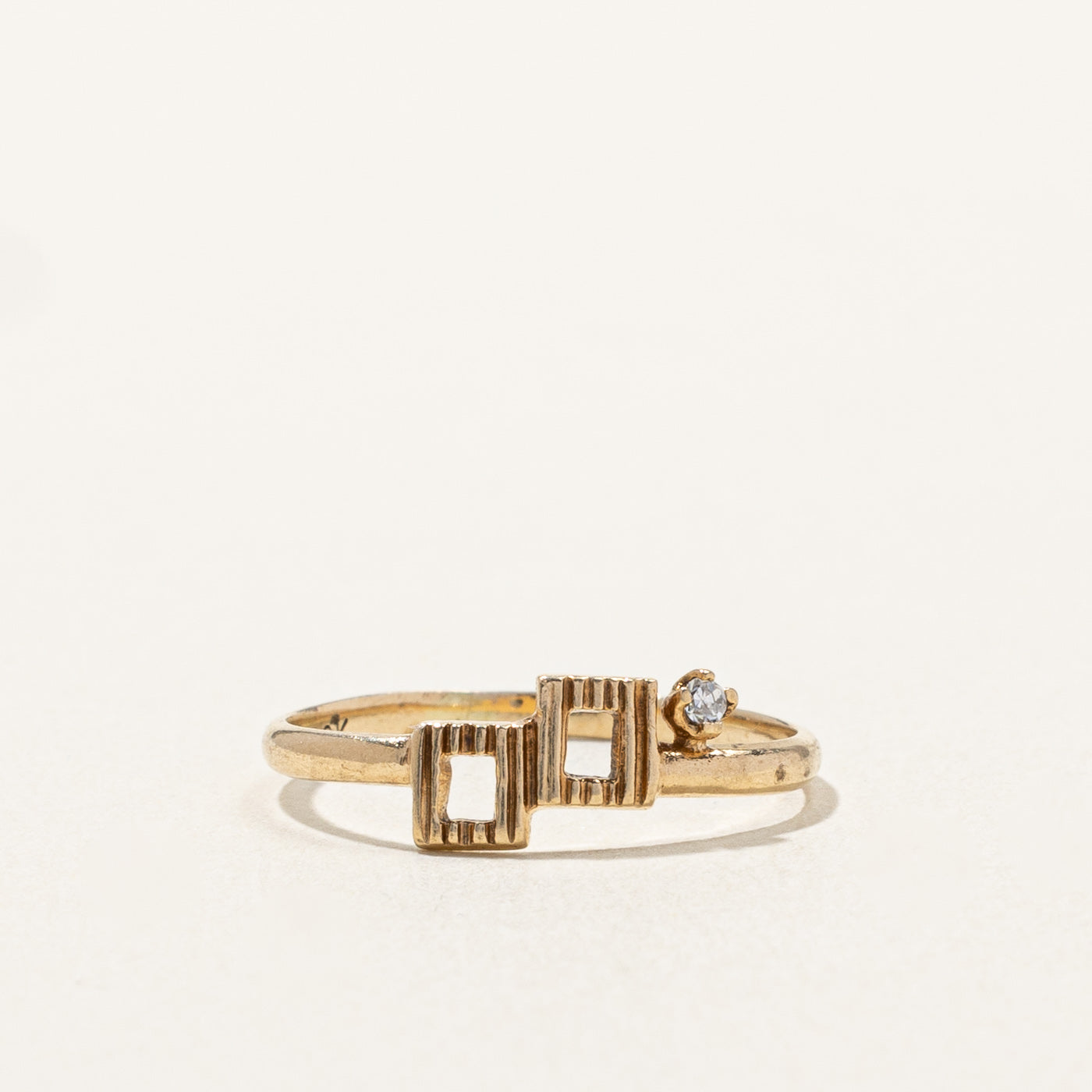 Diamond Textured Geometric Ring | 0.02ct | SZ 4.75 |