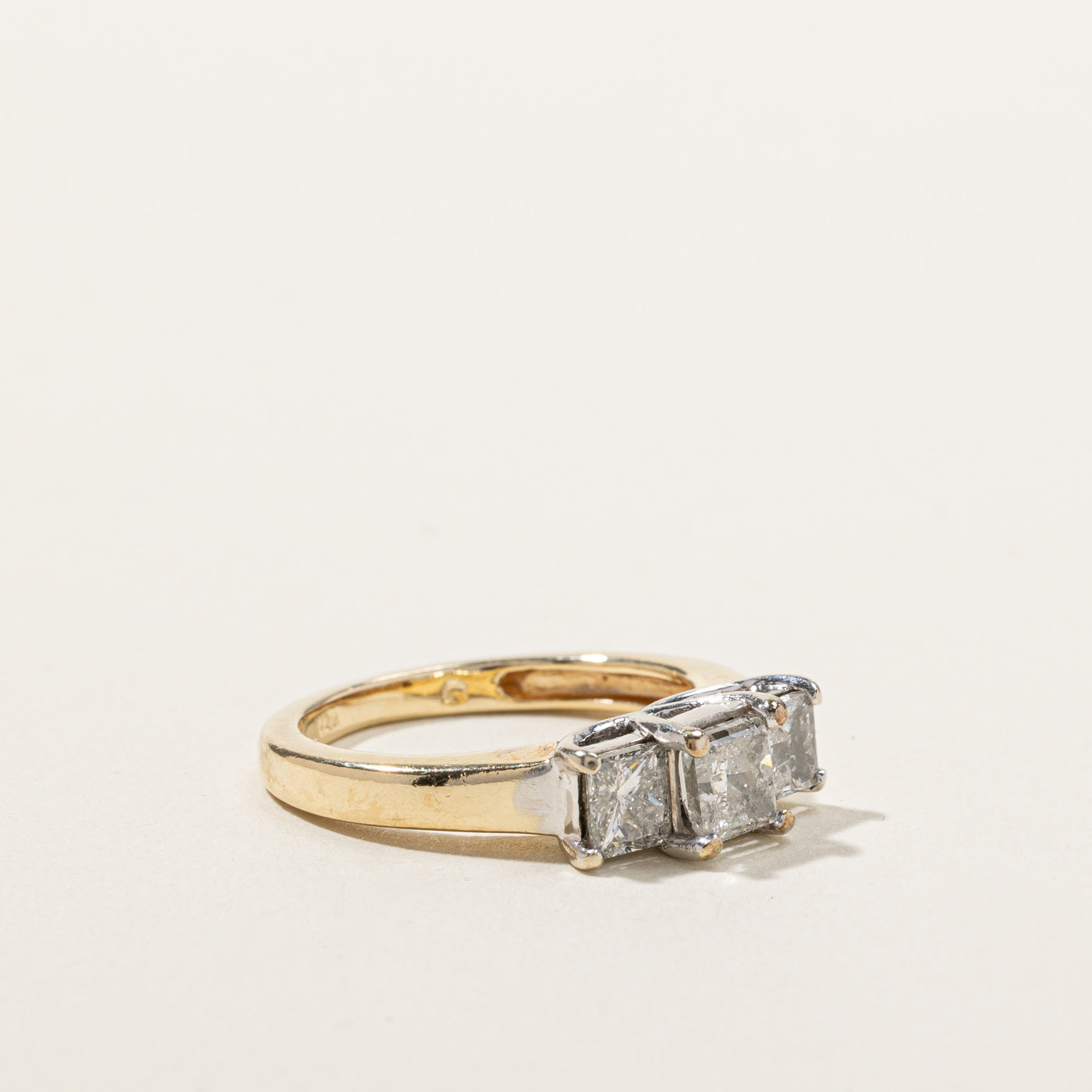 Three Stone Princess Diamond Ring | 1.41ctw I2 I/J | SZ 5 |