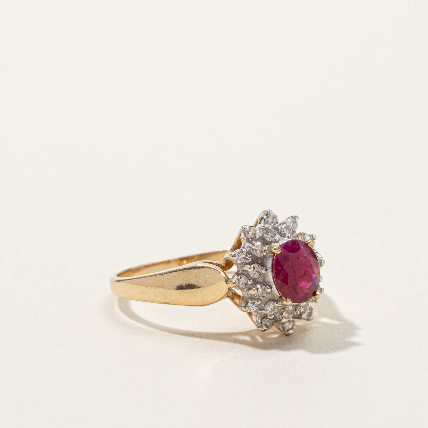 Cocktail Ruby & Diamond Ring | 0.50ct | 0.24ctw | SZ 7 |