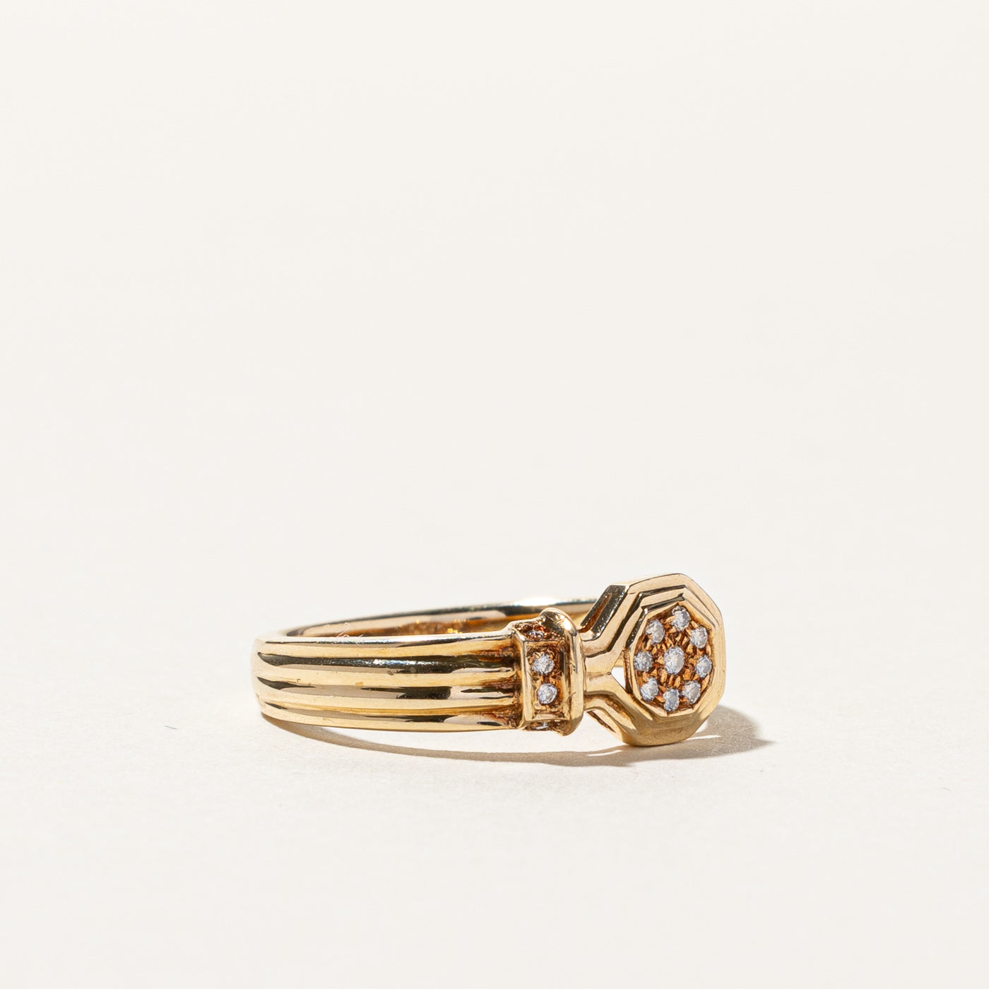 Cluster Diamond Textured Ring | 0.07ctw | SZ 7 |