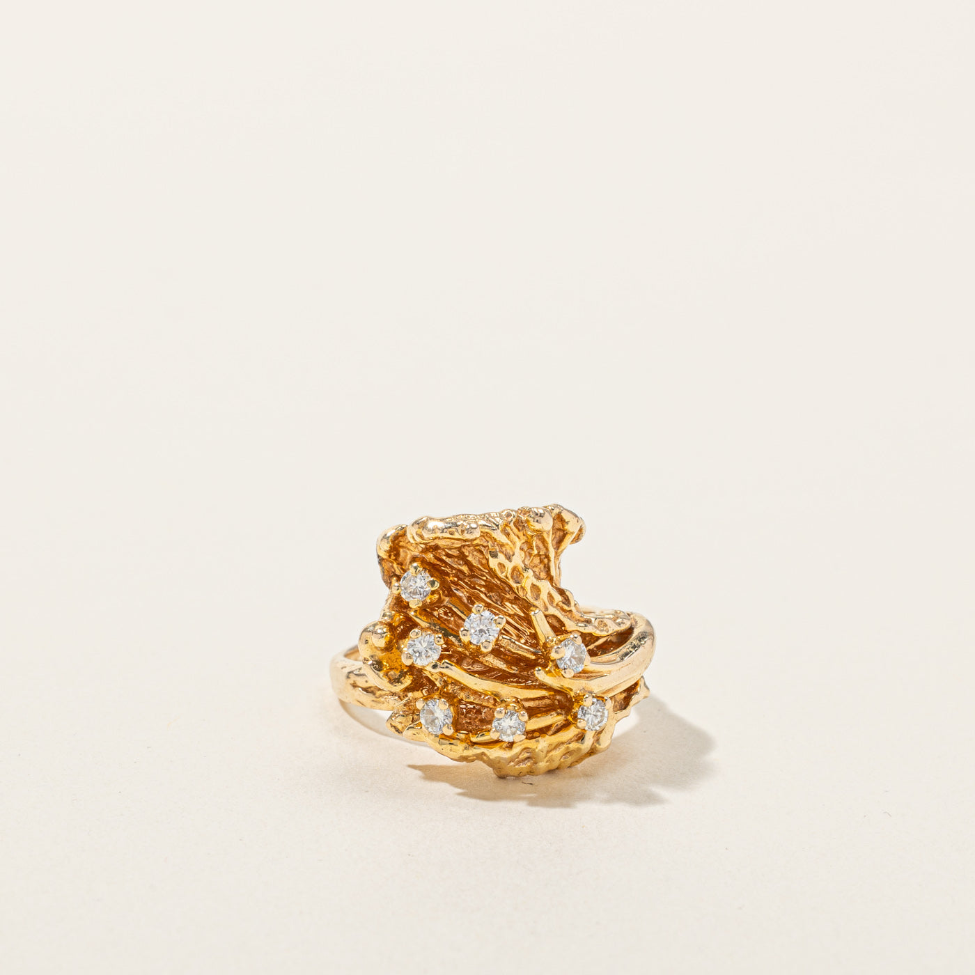 Textured Diamond Ring | 0.32ctw | SZ 7 |
