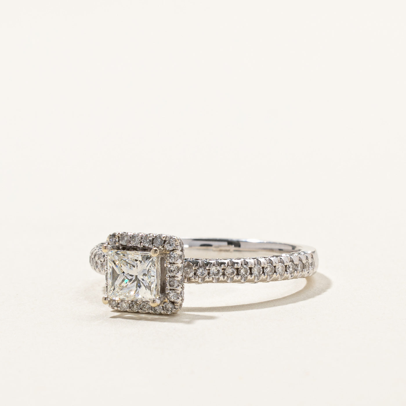 Princess Cut Diamond Halo Engagement Ring | 2.15ctw | SZ 7.25 |
