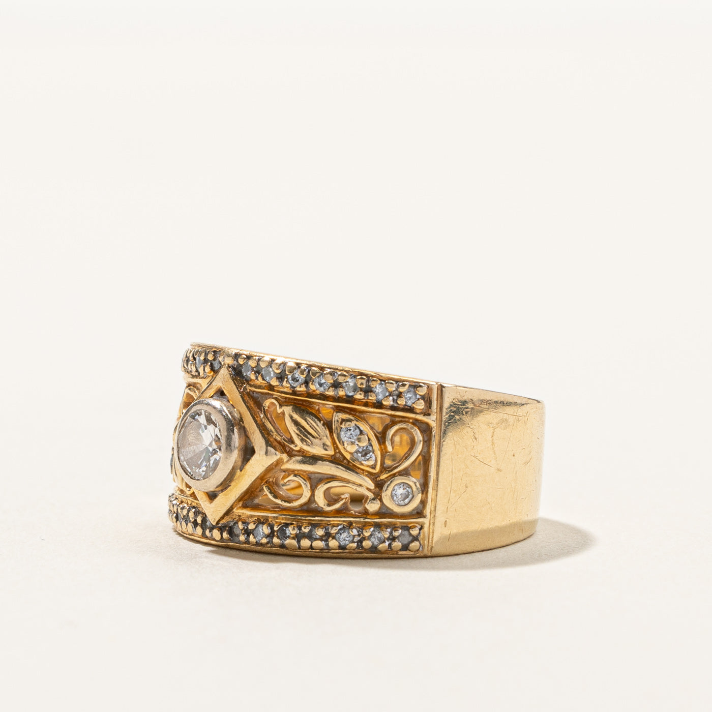 Bague en filigrane sertie de diamants | 0,43 ct | Taille 6,75 |