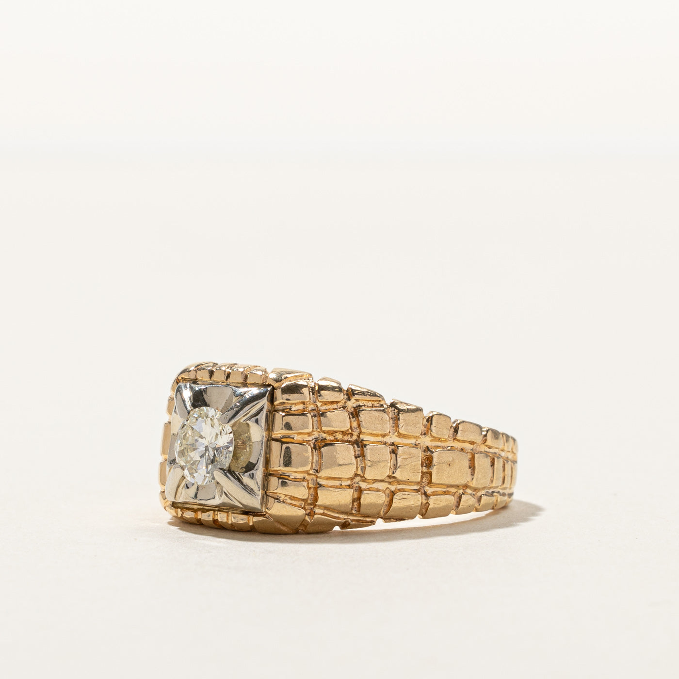 Claw Set Diamond Textured Ring | 0.62ct | SZ 10.5 |