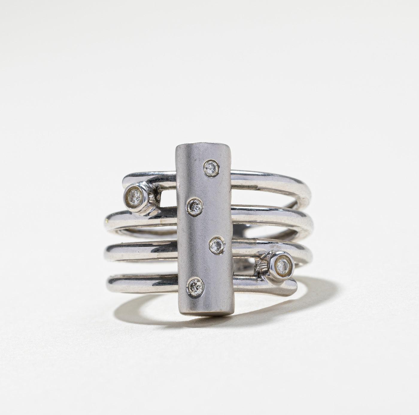 Bague enveloppante en diamants | 0,10 ct | Taille 6,5 |