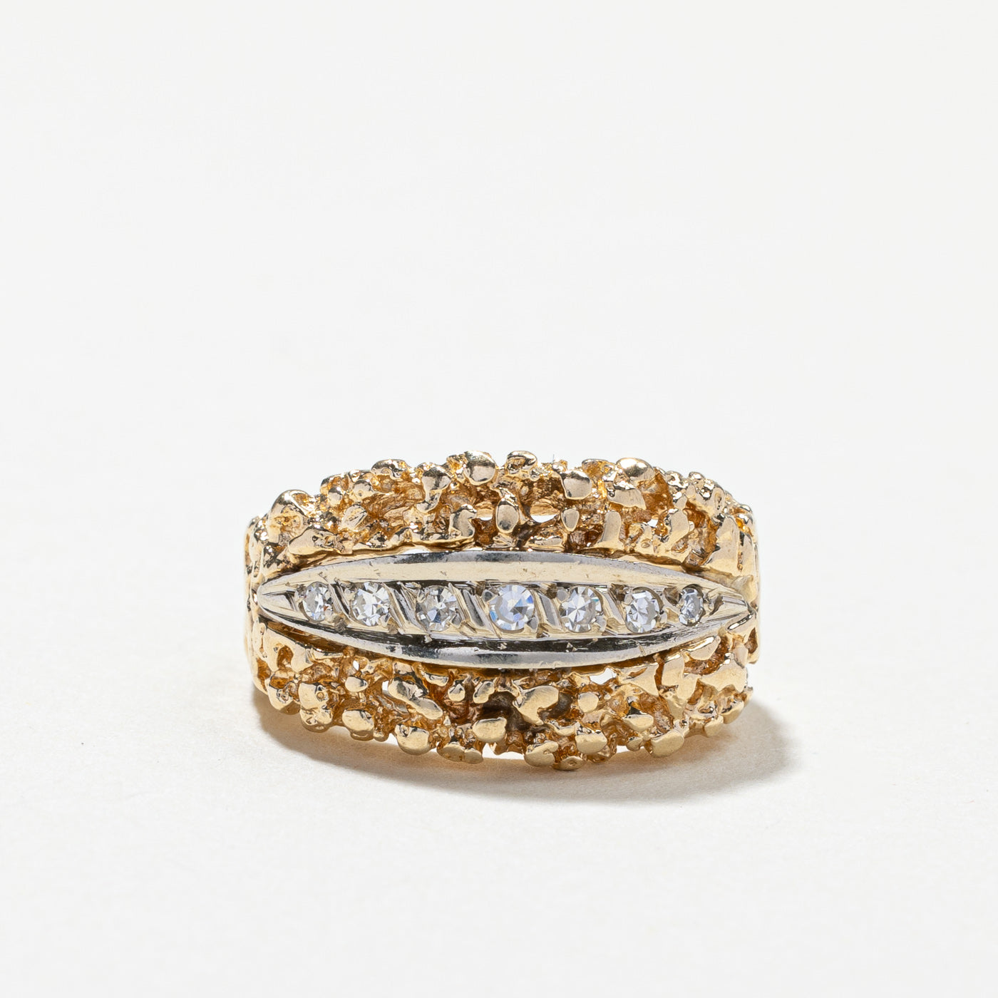 Textured Diamond Ring | 0.13ctw | SZ 5 |