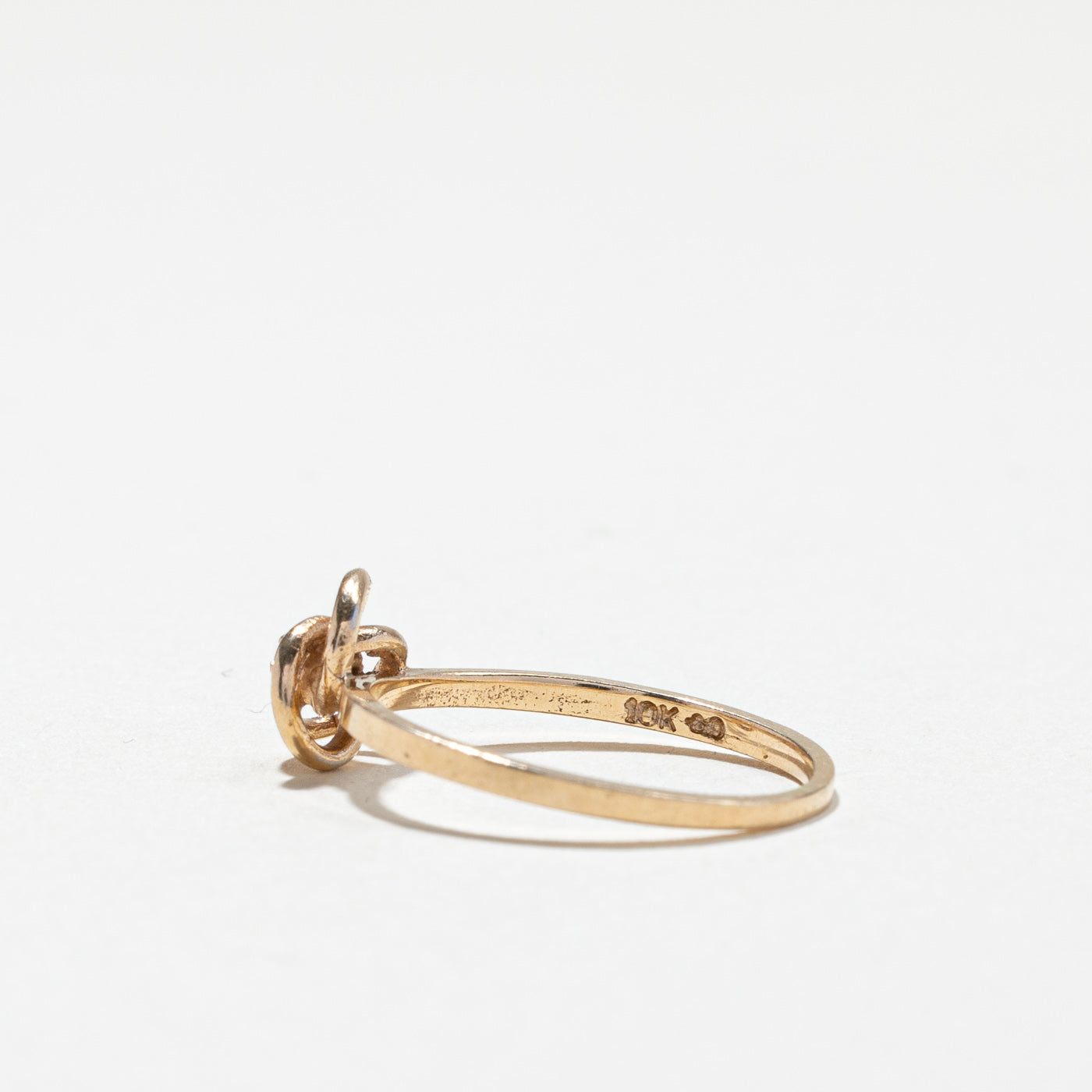 Diamond Swirl Gold Ring | 0.01ct | SZ 6 |