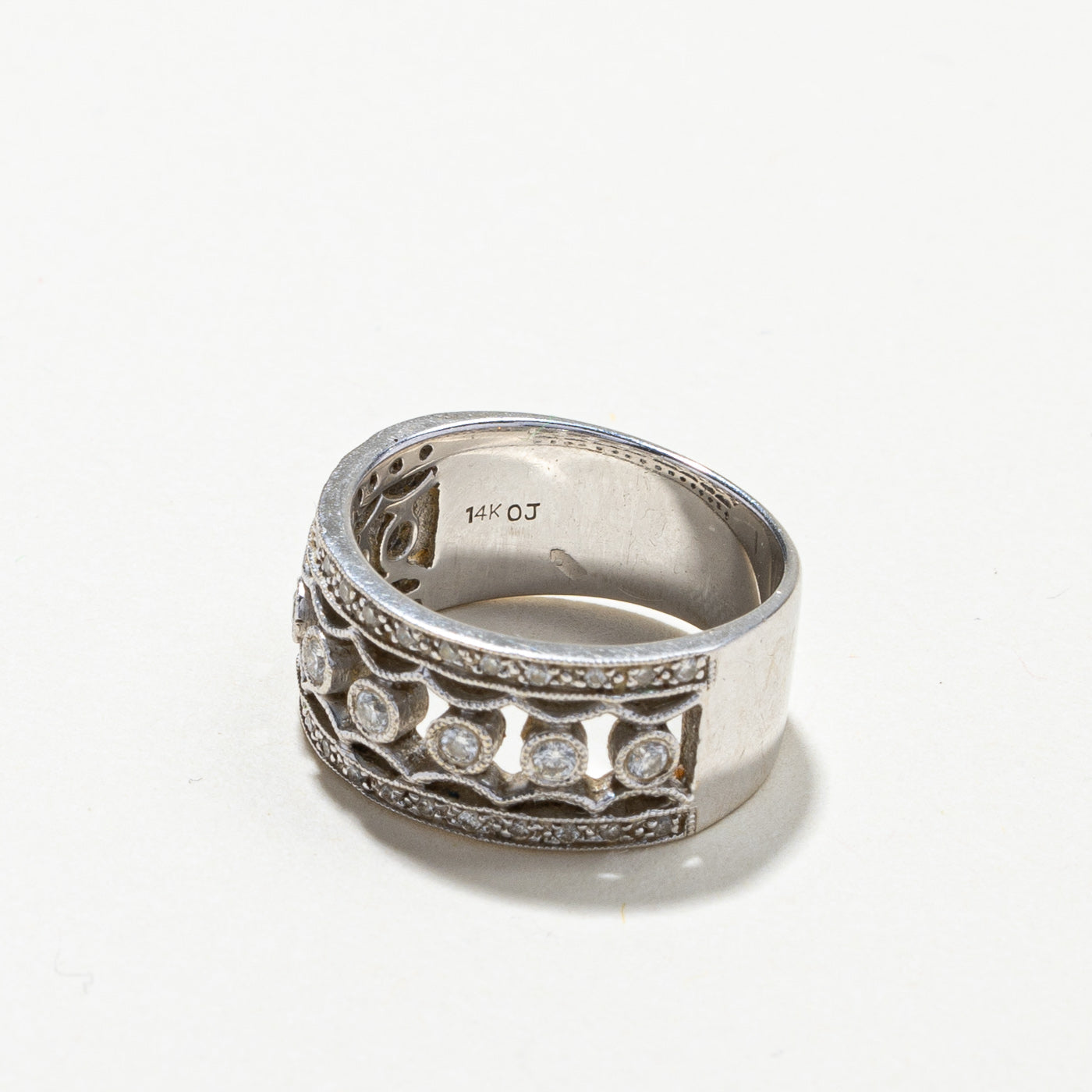 Filigree Diamond Gold Ring | 0.35ctw | SZ 6 |