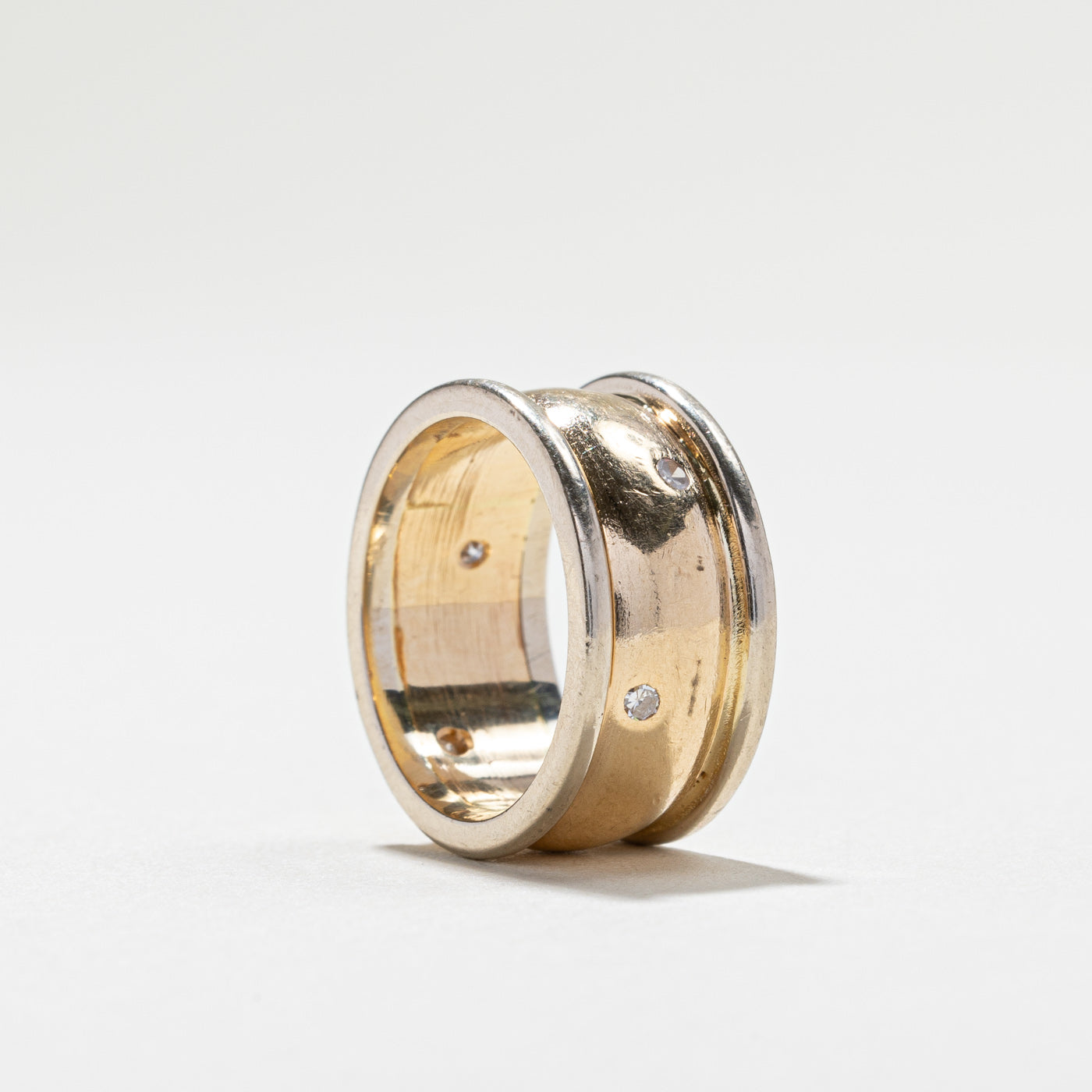 Flush Set Diamond Wide Band | 0.06ctw | SZ 4.75 |