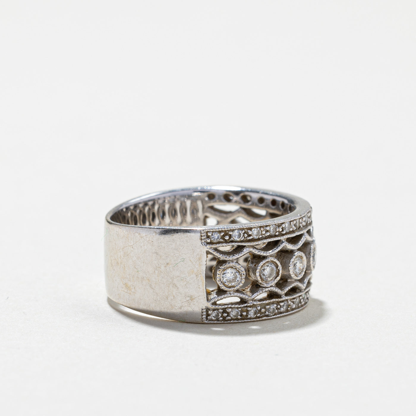 Filigree Diamond Gold Ring | 0.35ctw | SZ 6 |