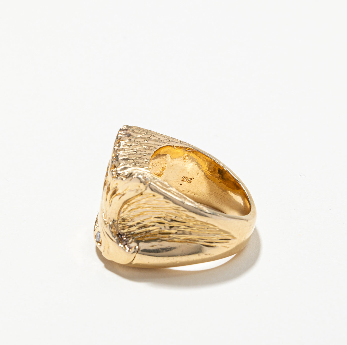 Solid Gold Eagle Diamond Ring | 0.03ct | SZ 9.75 |