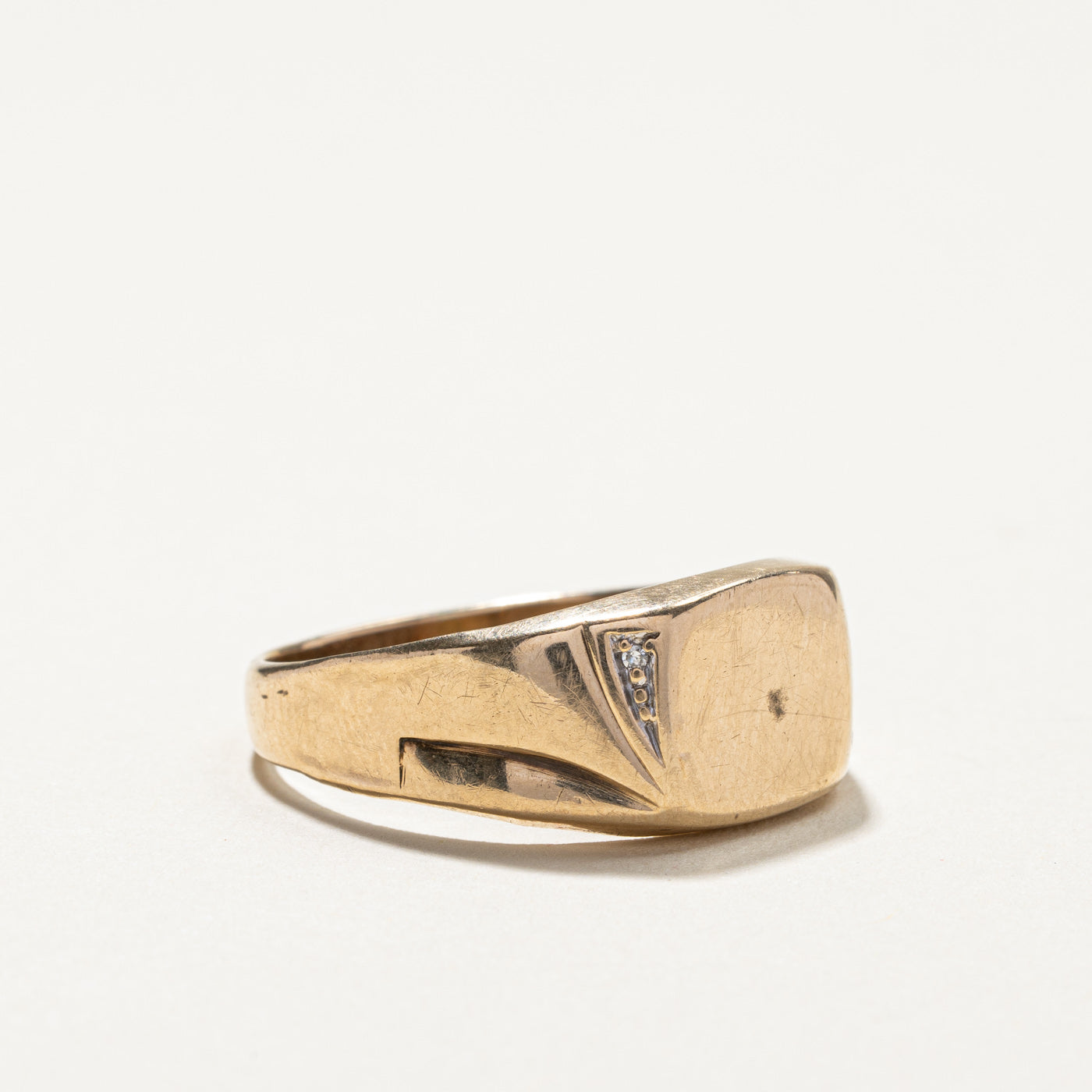 Diamond Signet Ring | 0.01ctw | SZ 13.75 |