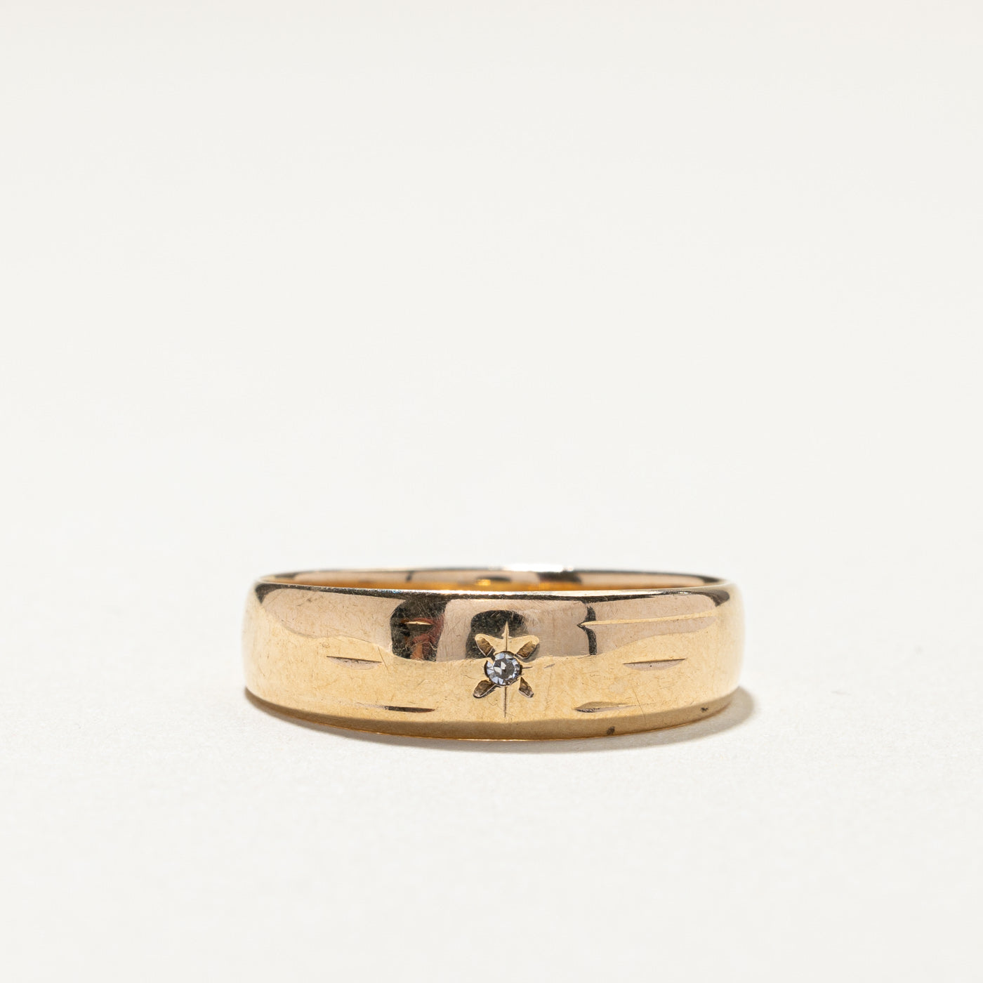 Bande d’or diamant | 0,01 ct | Taille 9,5 |
