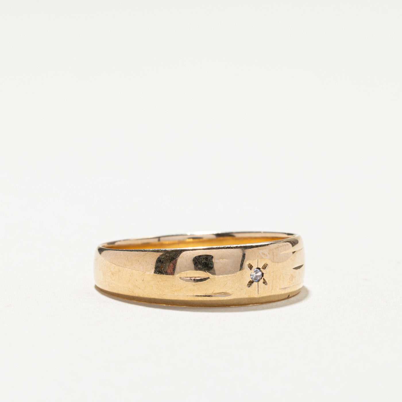 Bande d’or diamant | 0,01 ct | Taille 9,5 |