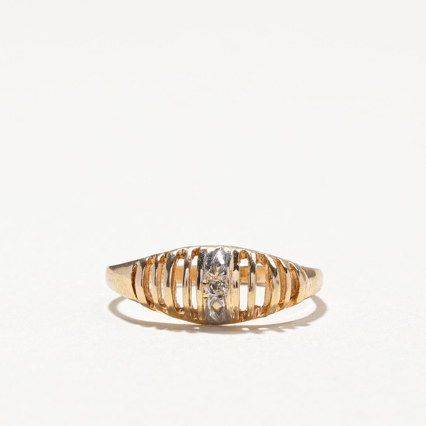 Textured Diamond Ring | 0.01ct | SZ 7.5 |