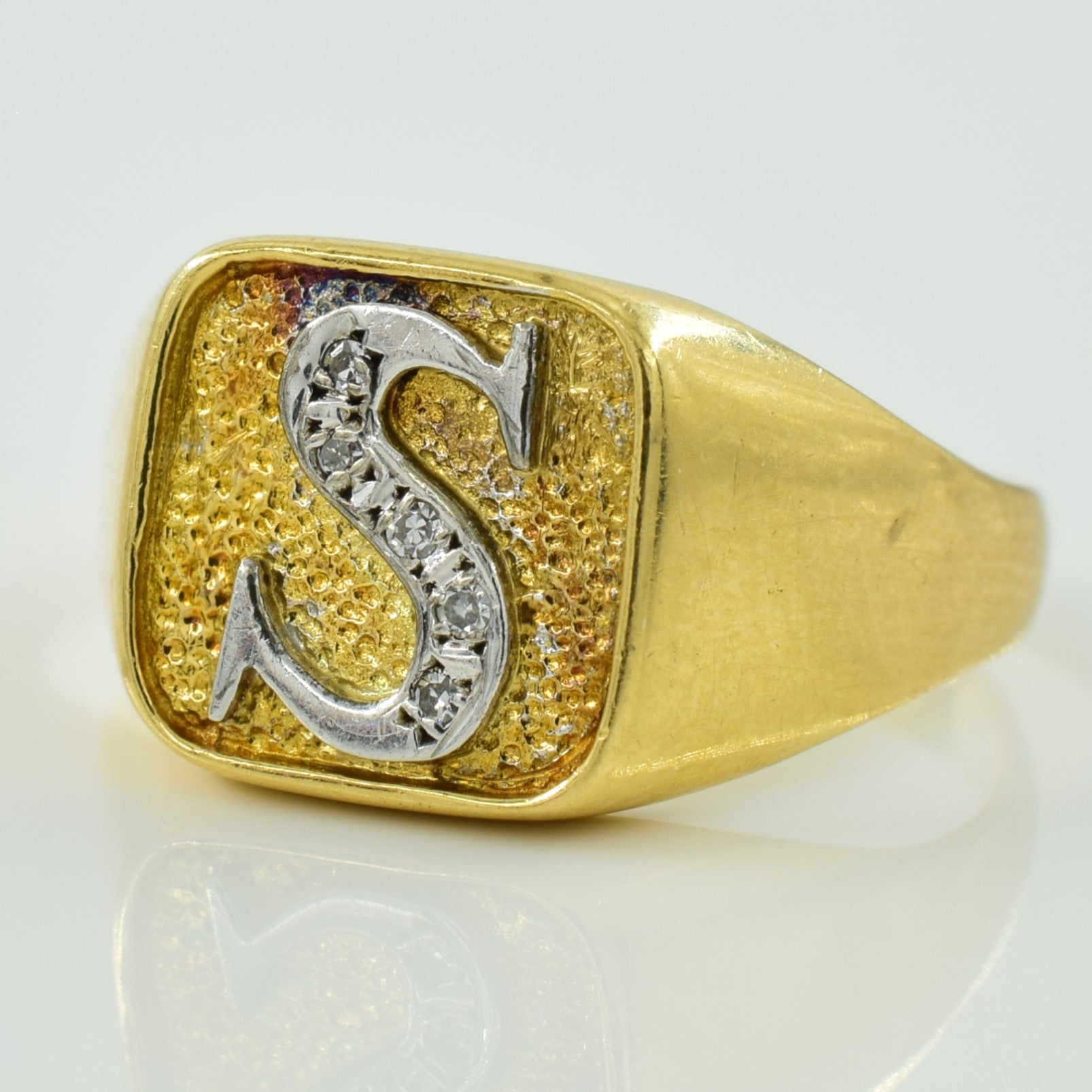 'S' Initial Diamond Ring | 0.03ctw | SZ 3.25 | - 100 Ways