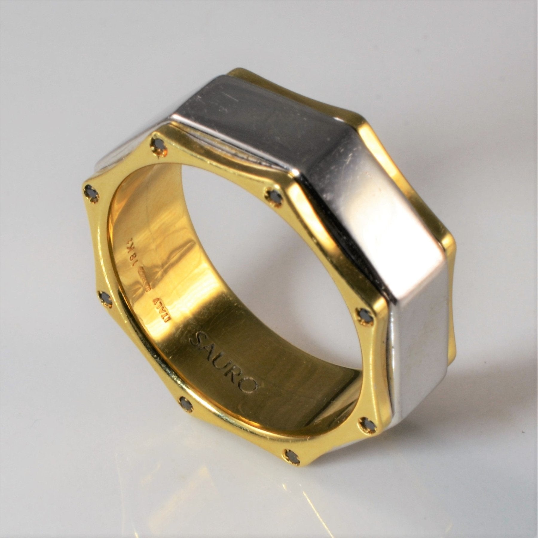 'Sauro' Two Tone Gold Spinner Ring | SZ 10 | - 100 Ways