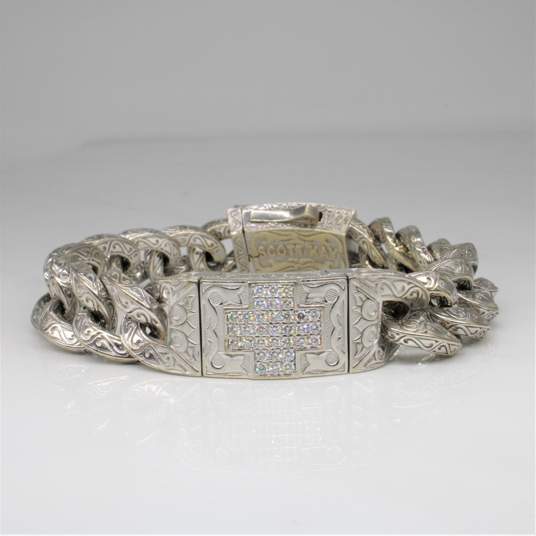 'Scott Kay' Diamond Cross Unkaged Bracelet | 0.75ctw | 9" | - 100 Ways