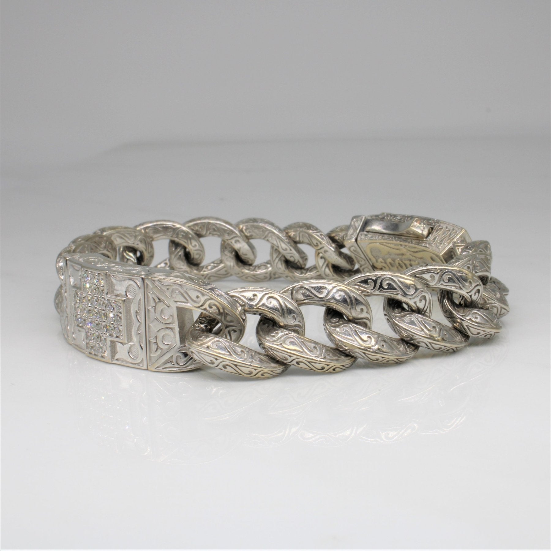 'Scott Kay' Diamond Cross Unkaged Bracelet | 0.75ctw | 9" | - 100 Ways