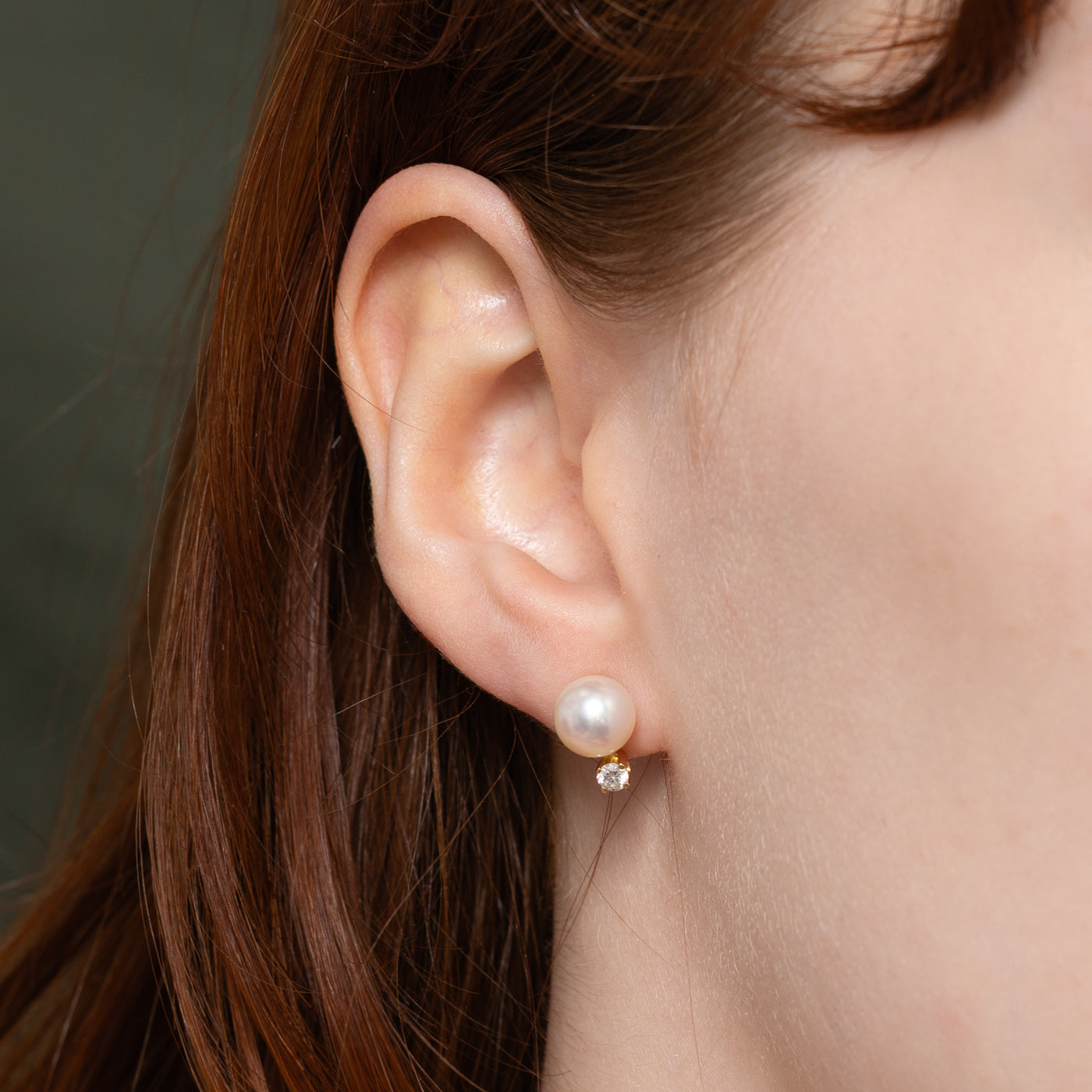 'Birks' Pearl & Diamond Stud Earrings | 0.19ctw