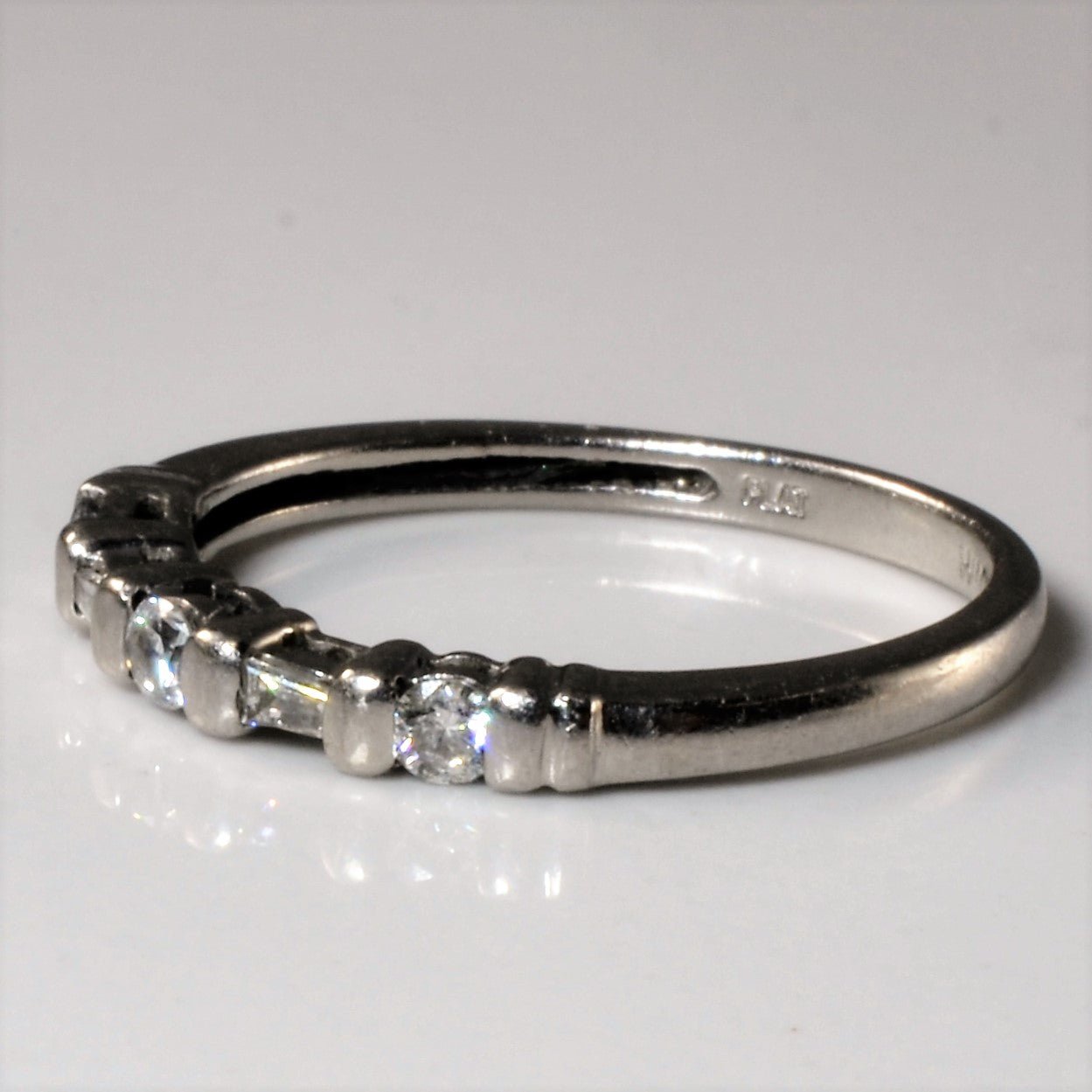 Tension Set Diamond Platinum Band | 0.25ctw | SZ 6.5 | - 100 Ways