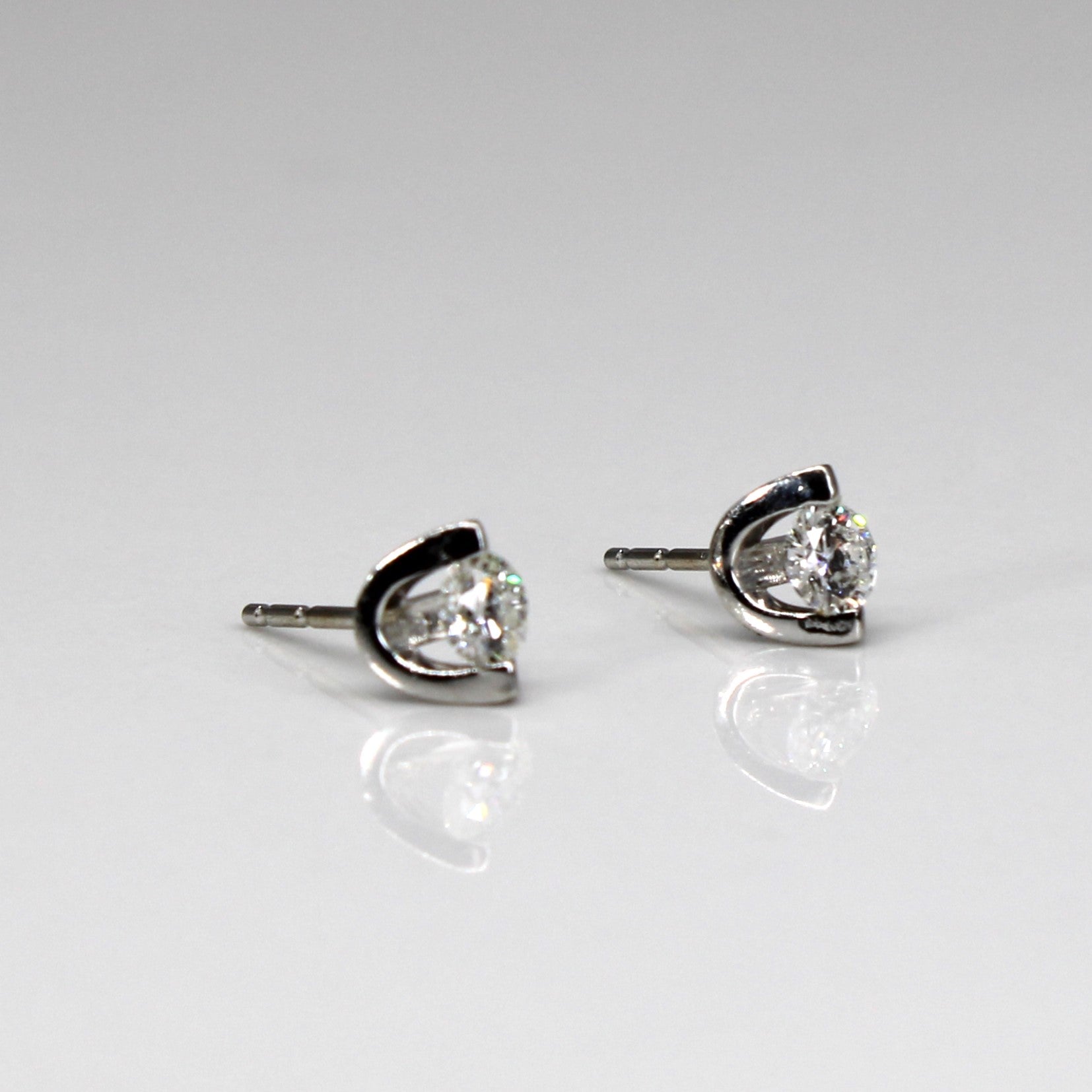 Tension Set Diamond Stud 10k Earrings | 0.38ctw | - 100 Ways