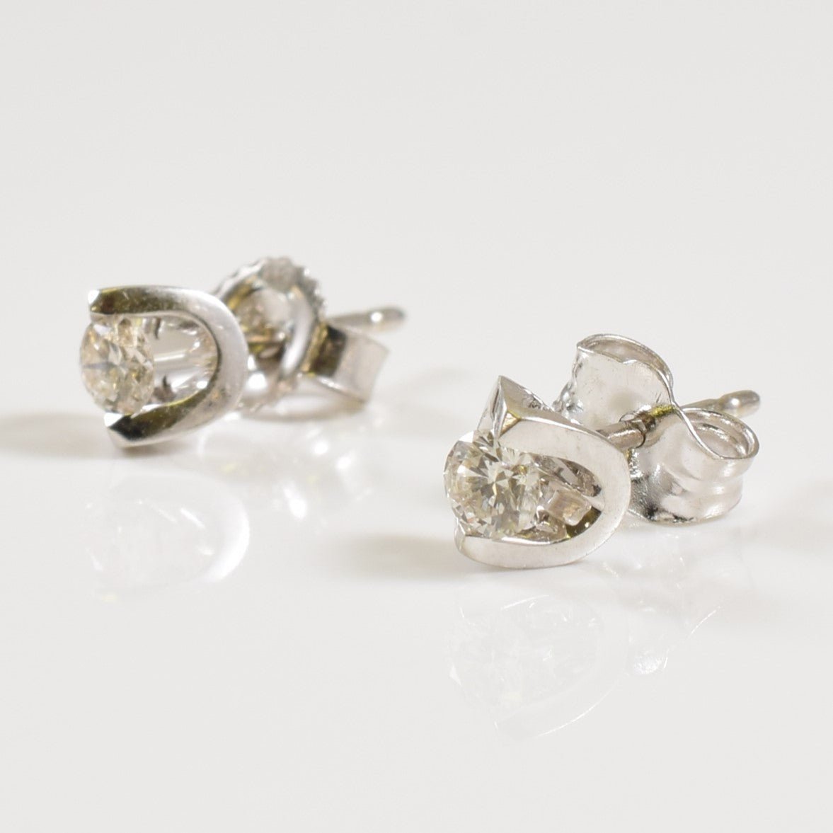 Tension Set Diamond Stud Earrings | 0.14ctw | - 100 Ways
