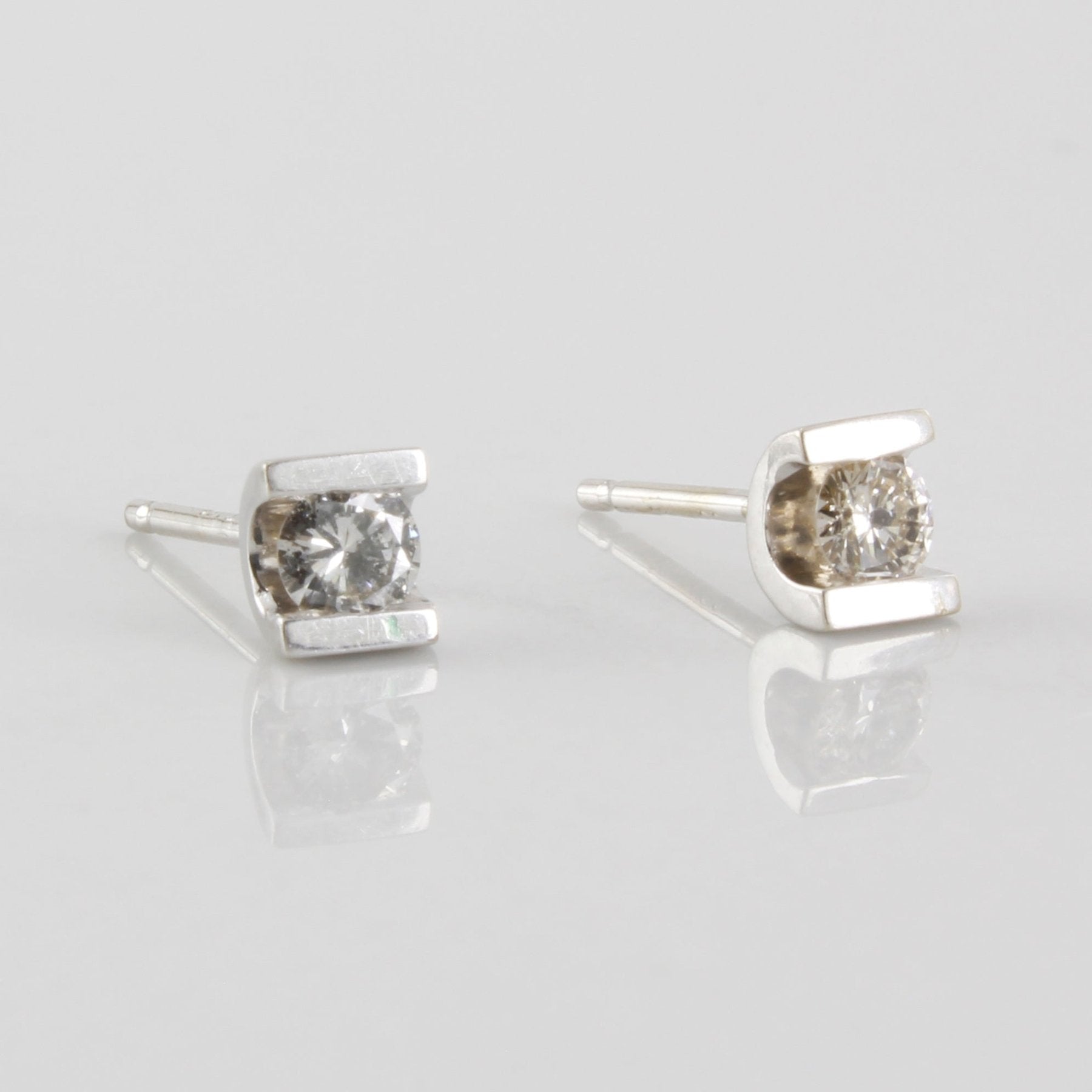Tension Set Diamond Stud Earrings | 0.24ctw | - 100 Ways