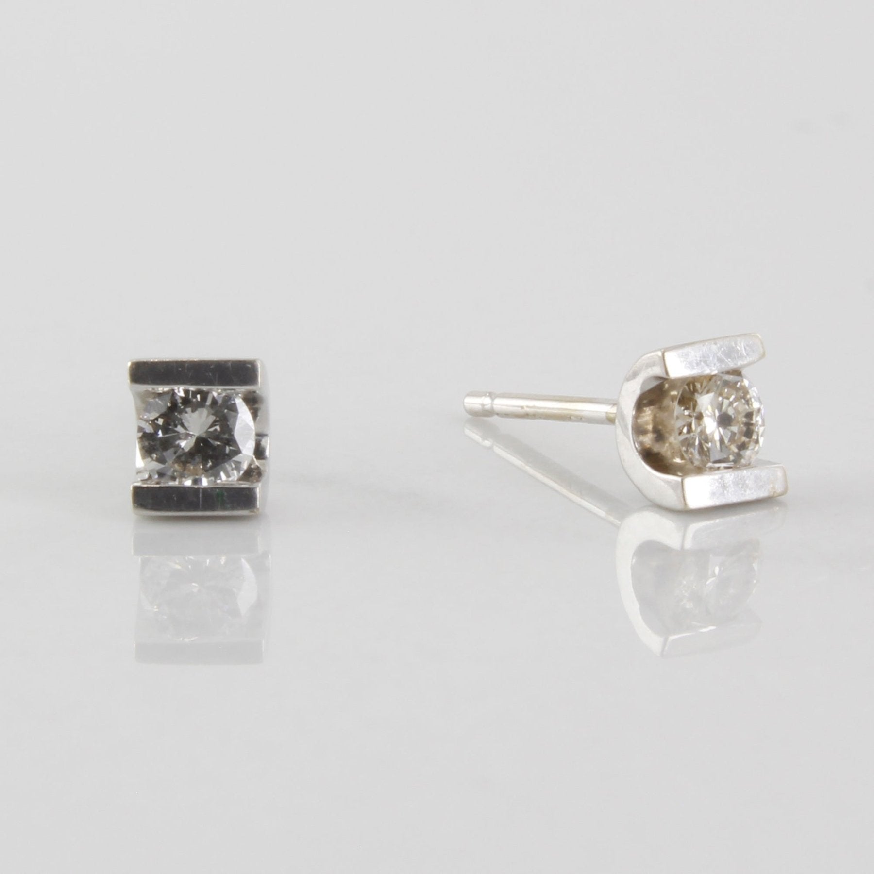 Tension Set Diamond Stud Earrings | 0.24ctw | - 100 Ways