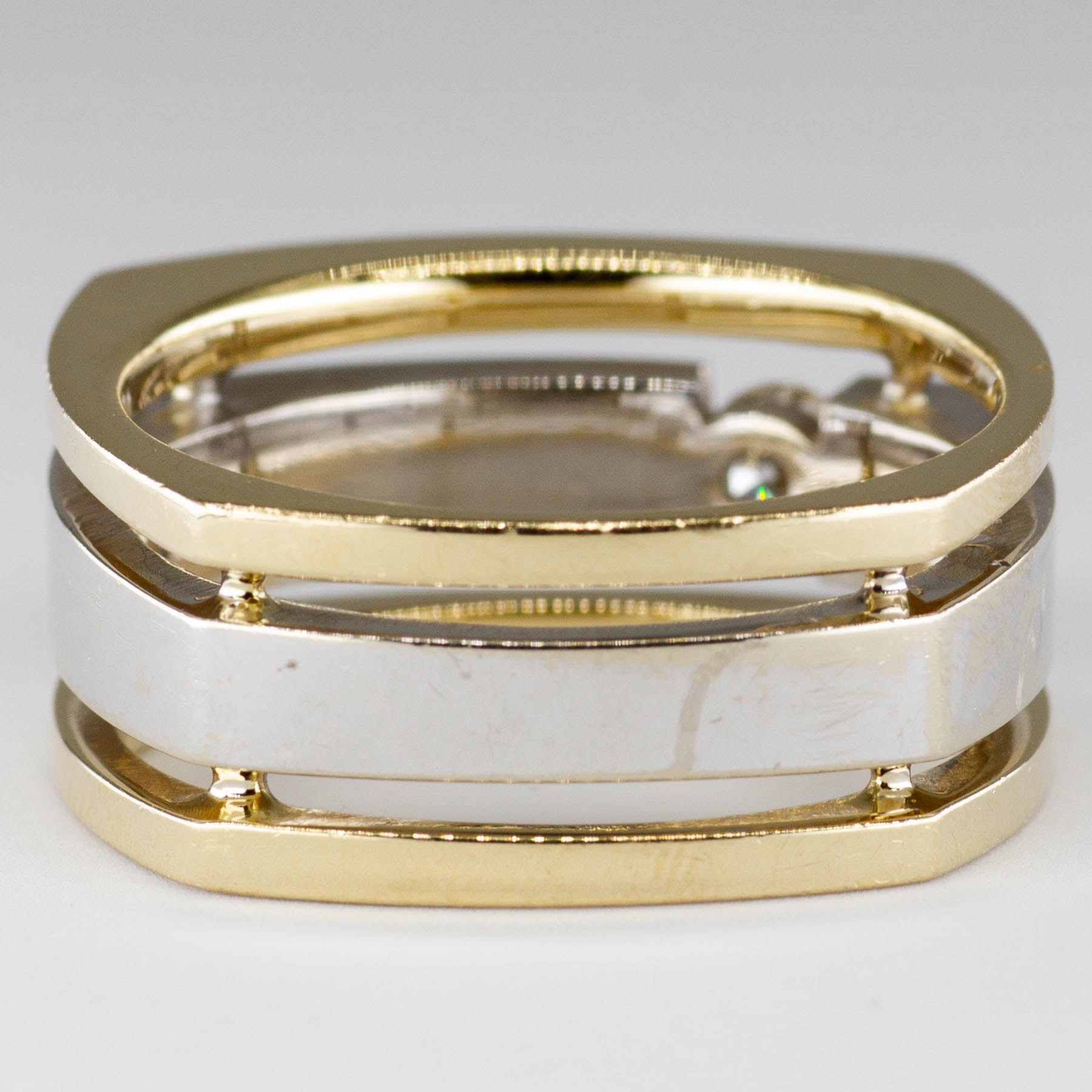Tension Set Diamond Two Tone Gold Ring | 0.25ct | SZ 11 | - 100 Ways