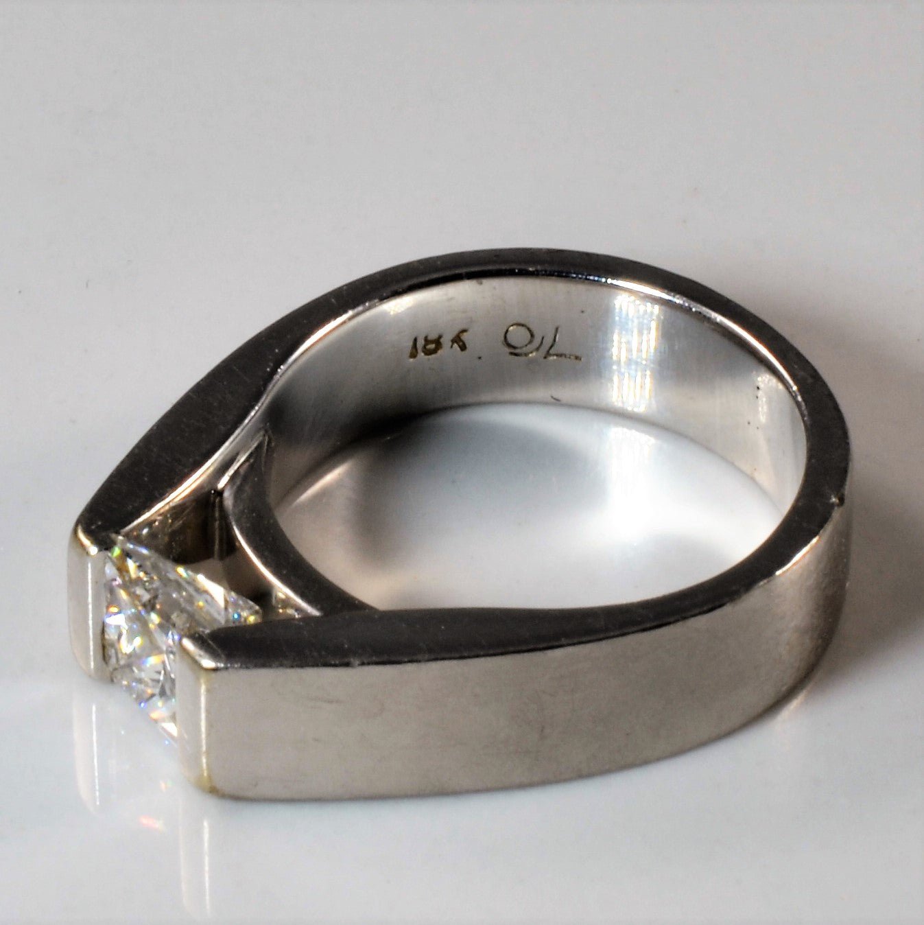 Tension Set Matte Finish Princess Diamond Ring | 1.01ct | SZ 5.75 | - 100 Ways
