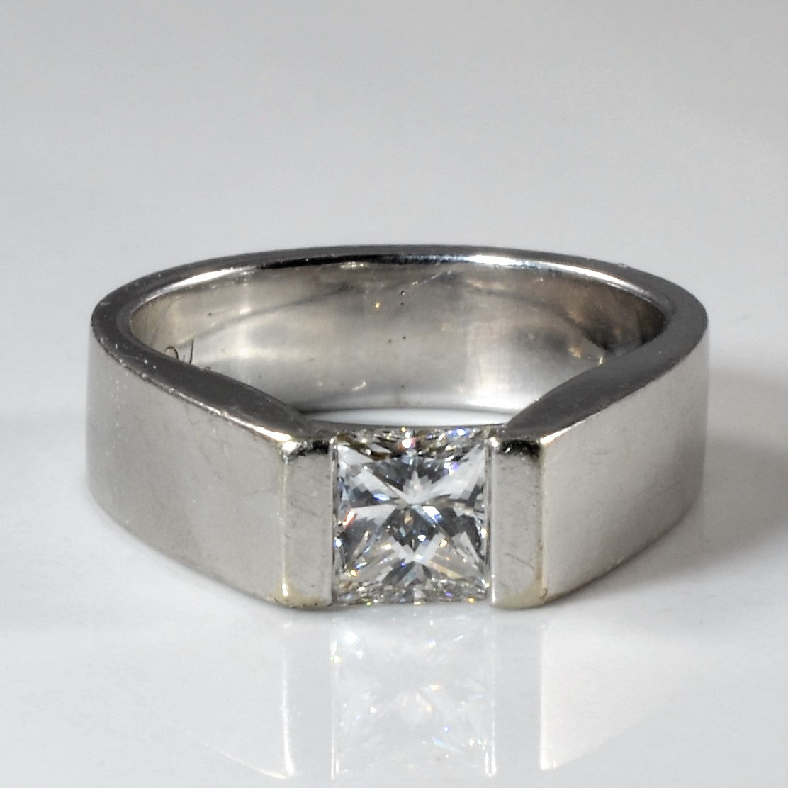 Tension Set Matte Finish Princess Diamond Ring | 1.01ct | SZ 5.75 | - 100 Ways