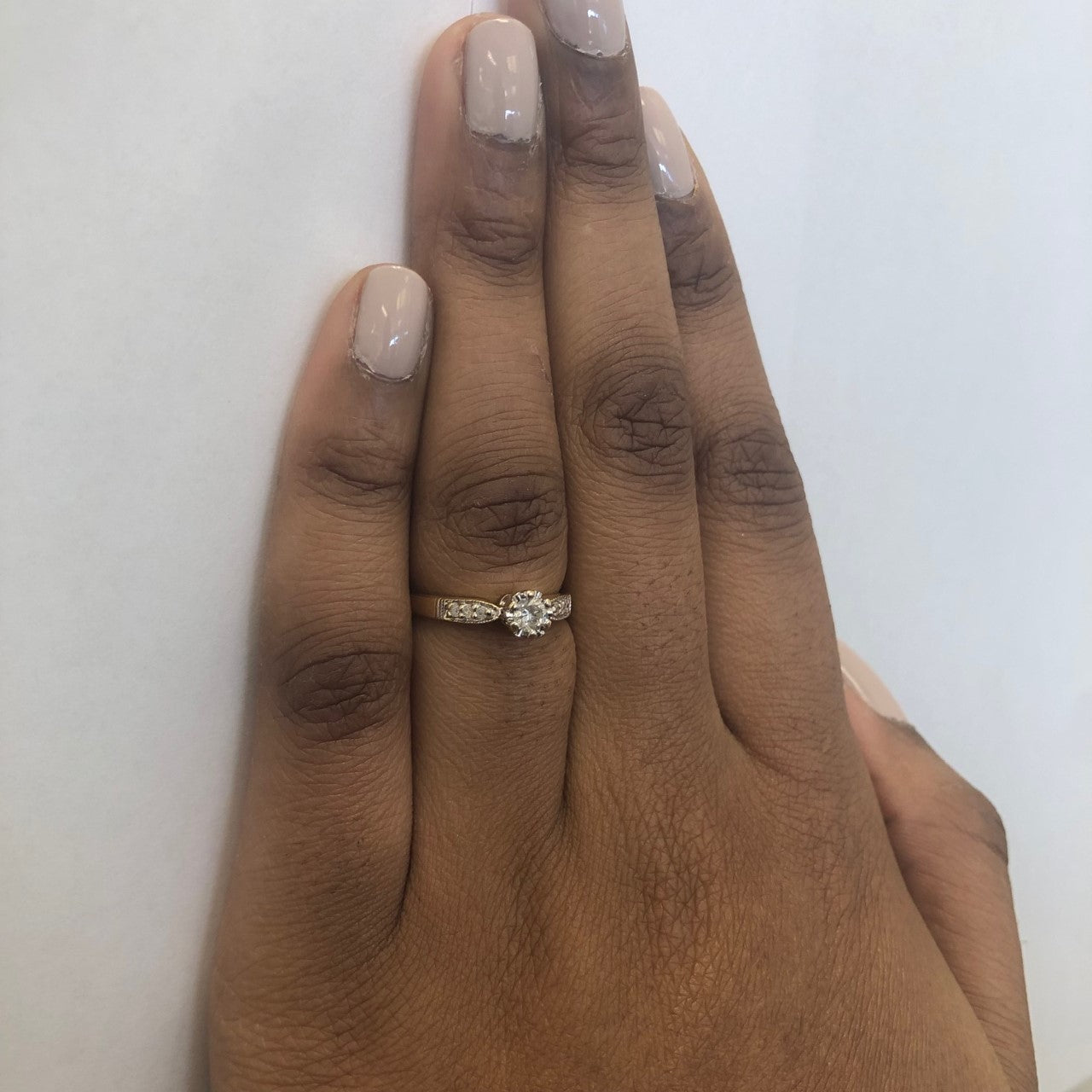 Edwardian Style Diamond Engagement Ring | 0.34ctw | SZ 7 |