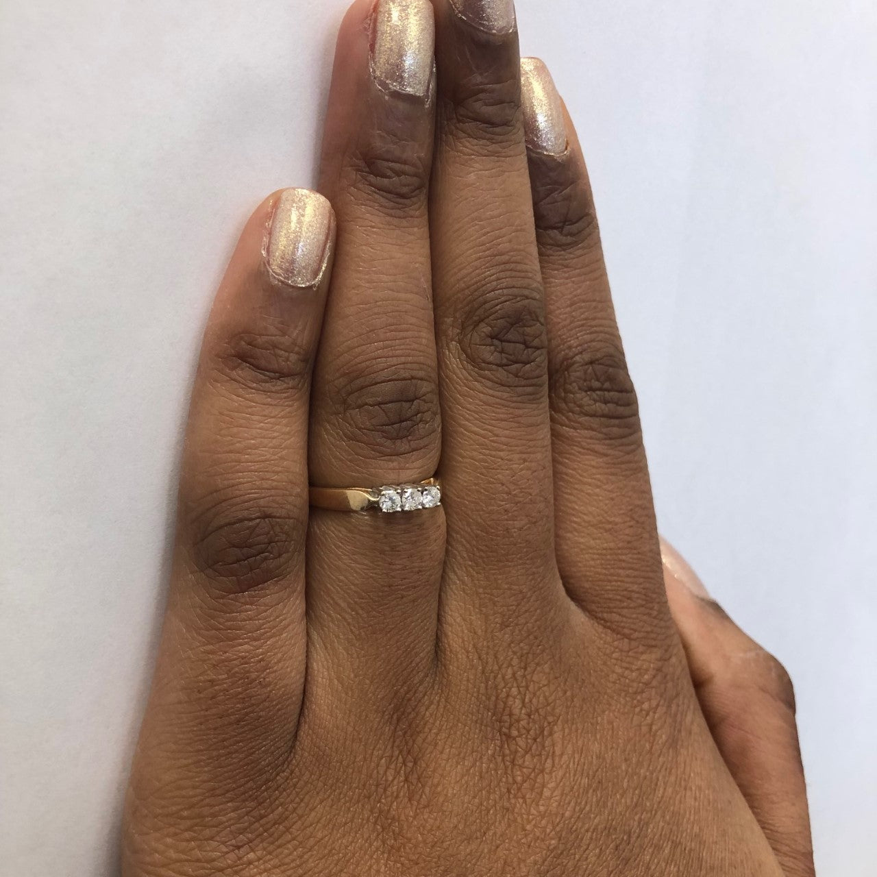 Three Stone Diamond Cathedral Ring | 0.21ctw | SZ 7 |