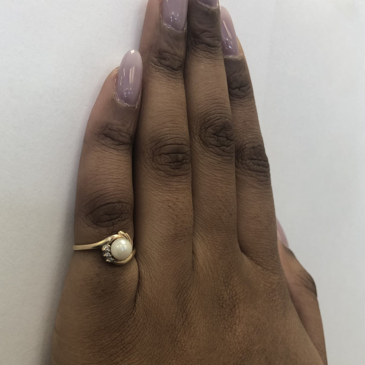 Pearl & Diamond Bypass Ring | 1.50ct, 0.03ctw | SZ 4.75 |