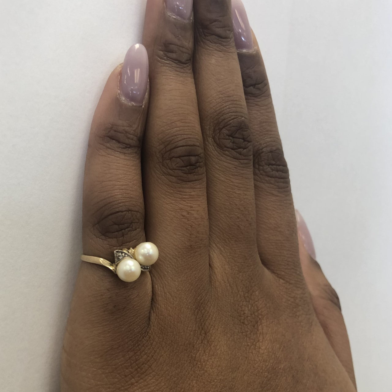 Pearl & Diamond Bypass Ring | 3.00ctw, 0.01ctw | SZ 4.75 |