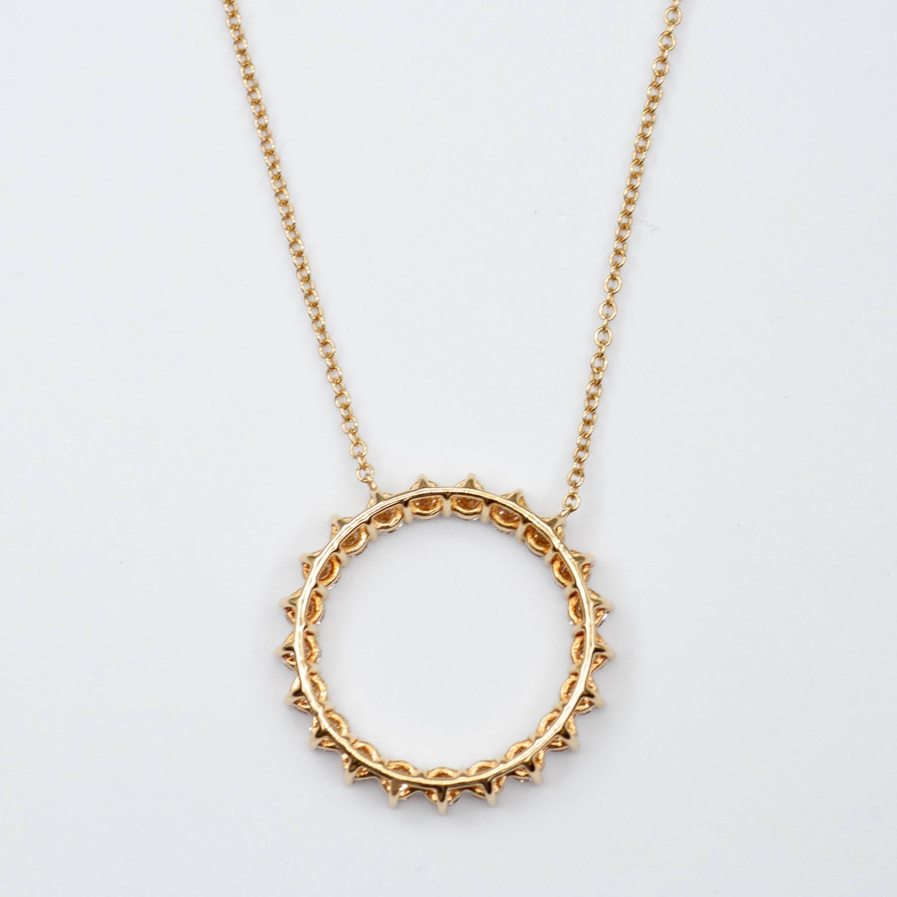 'Tiffany & Co.' 18k Rose Gold Open Circle Diamond Necklace | 0.93ctw | - 100 Ways