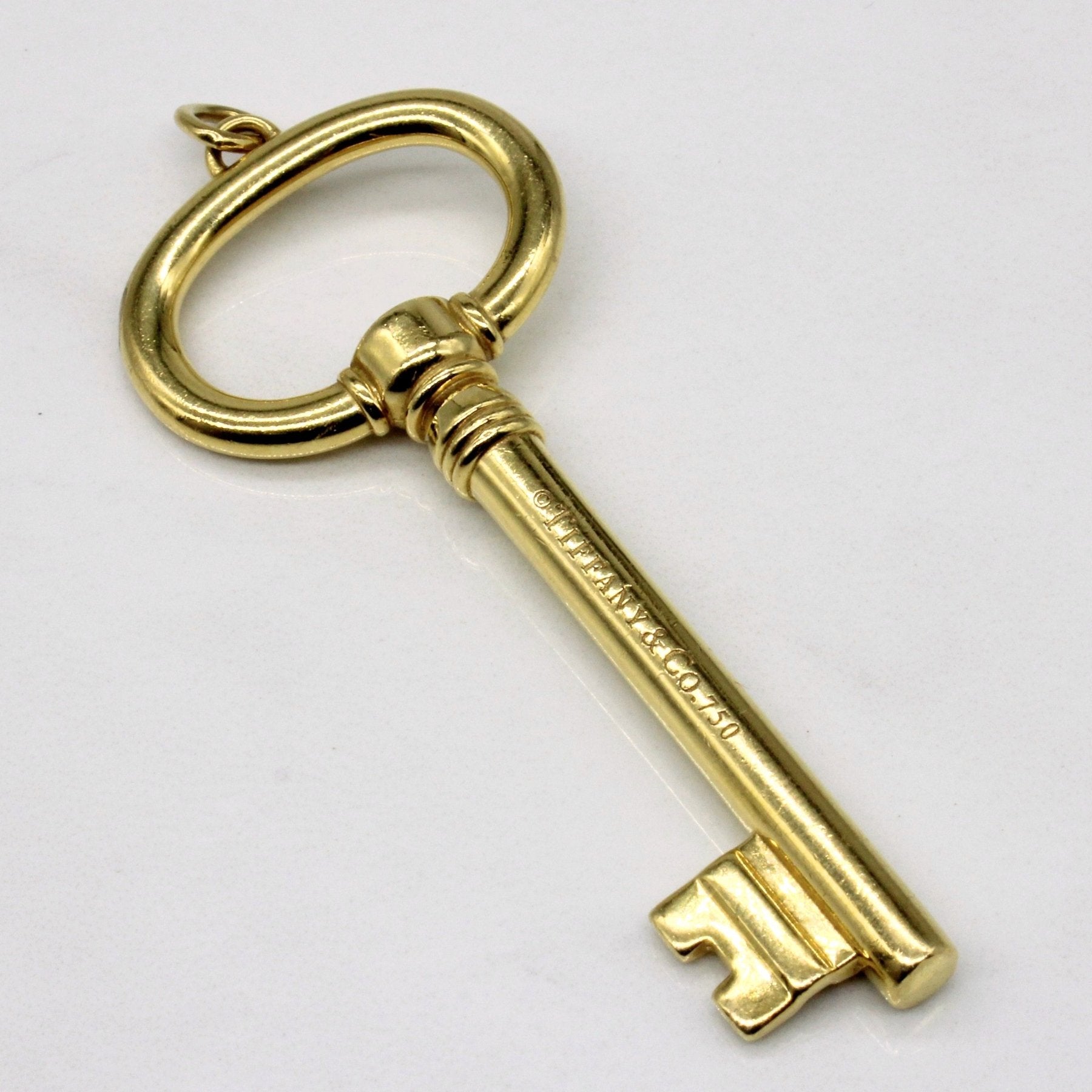 'Tiffany & Co' 18k Yellow Gold Key Pendant - 100 Ways