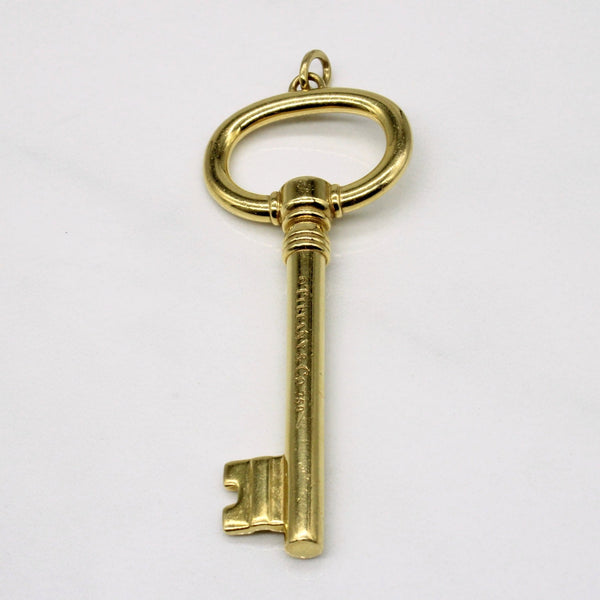 'Tiffany & Co' 18k Yellow Gold Key Pendant