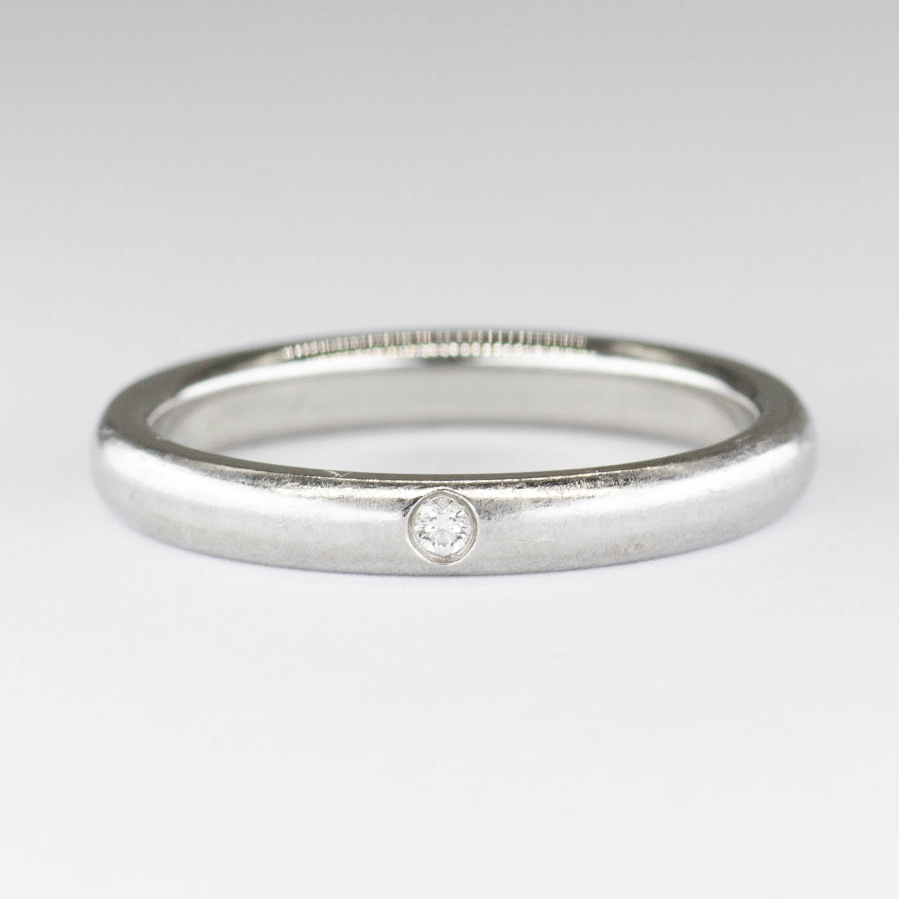 'Tiffany & Co.' Elsa Peretti Platinum Band Ring with Diamond | 0.02ctw | SZ 6 - 100 Ways
