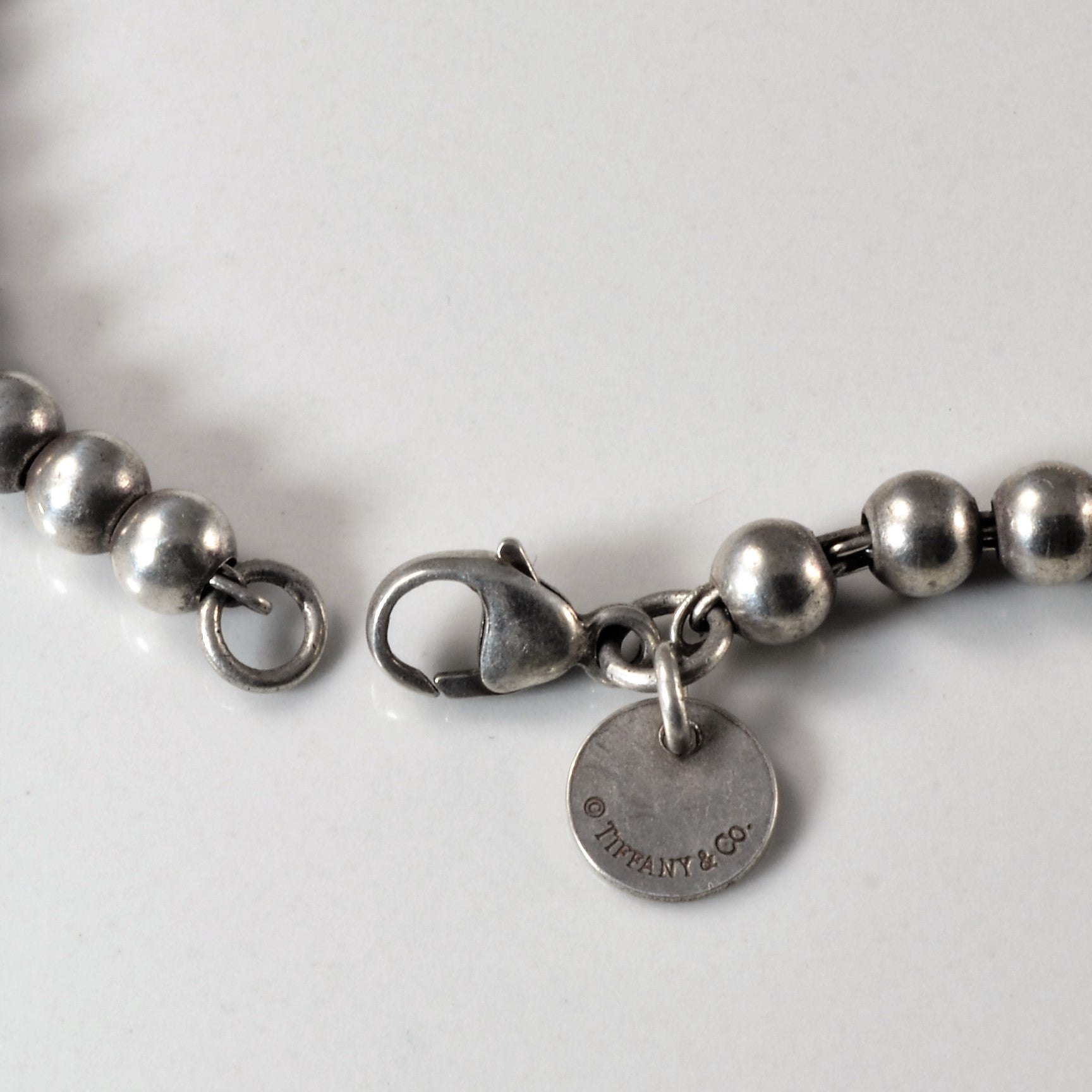 'Tiffany & Co.' Mini Heart Tag Bead Bracelet | 6.25" | - 100 Ways