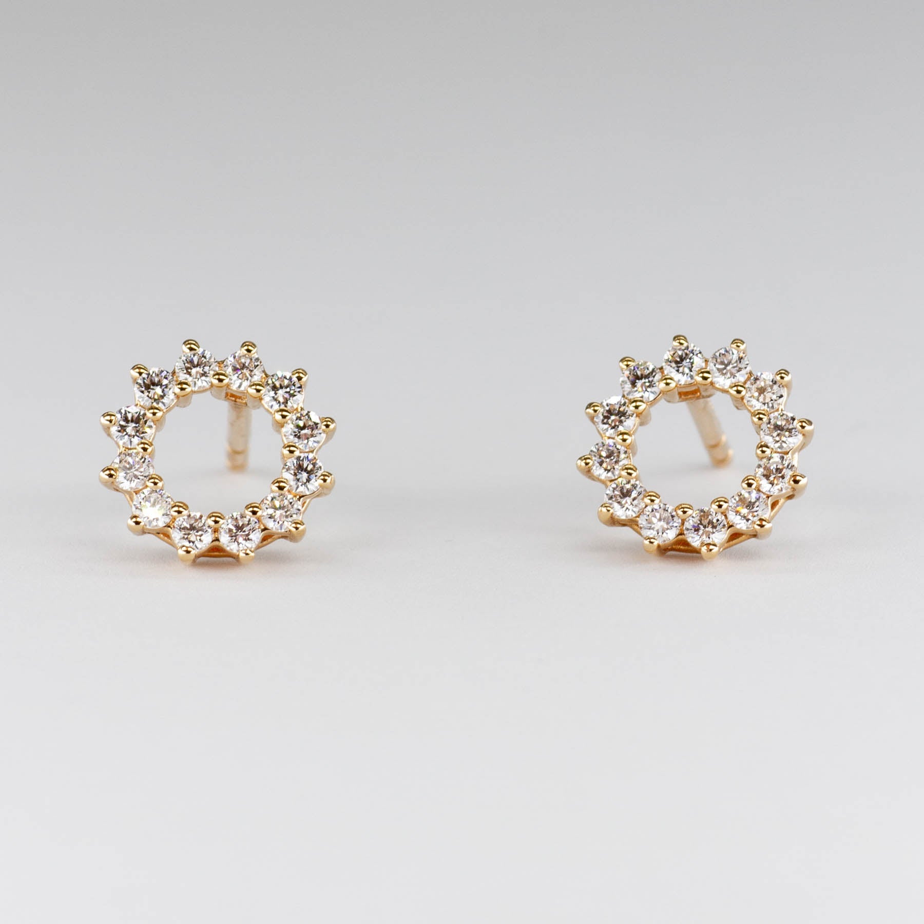 Tiffany Open Circle 18k Rose Gold Diamond Earrings