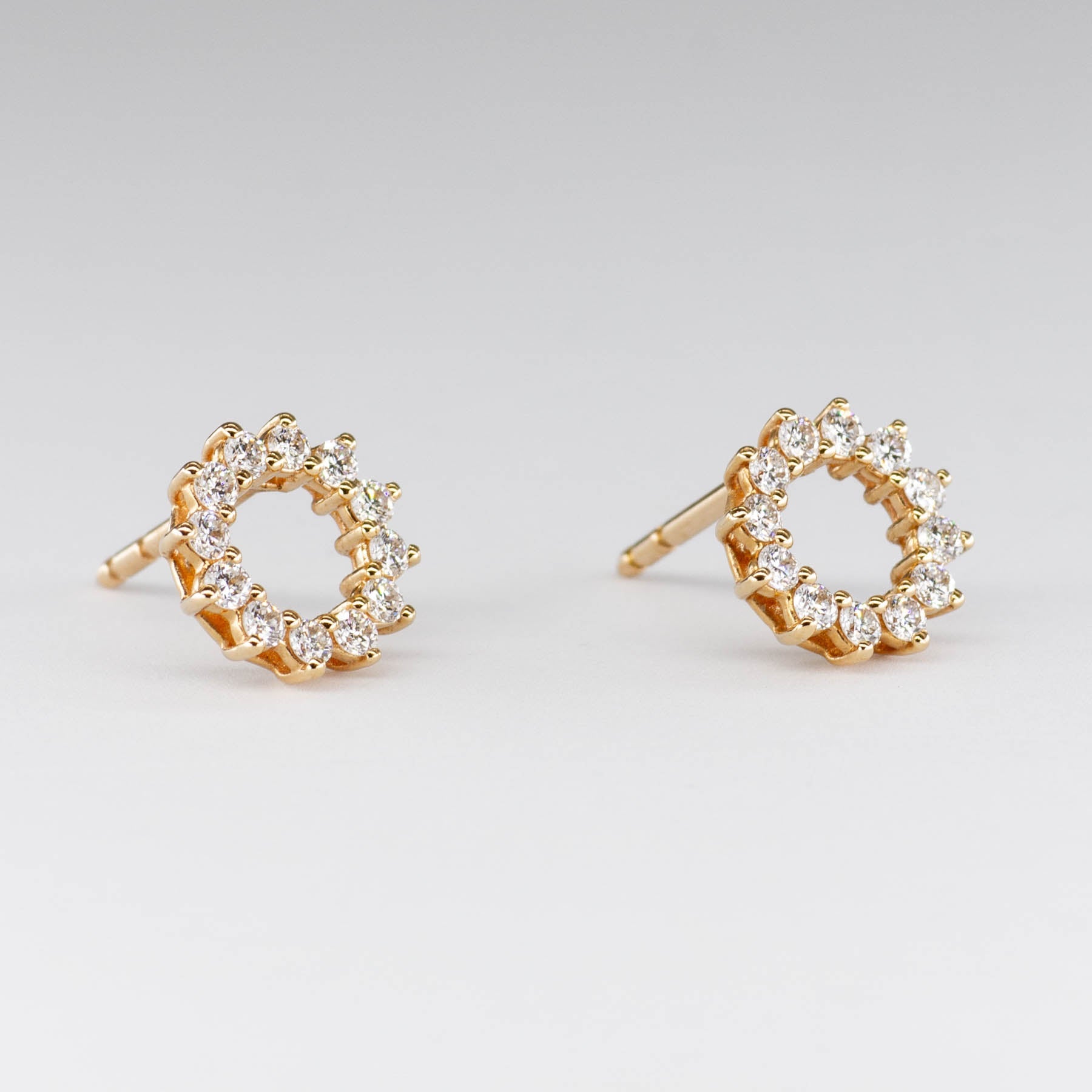 'Tiffany & Co.' Open Circle 18k Rose Gold Diamond Earrings | 0.46ctw - 100 Ways