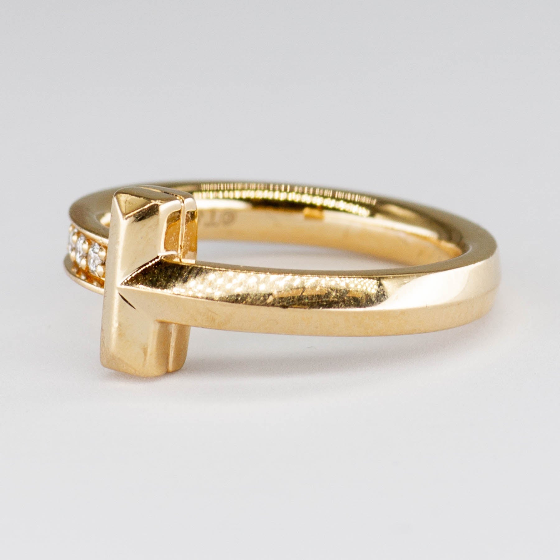 'Tiffany & Co.' T T1 18k Yellow Gold Diamond Ring | 0.08ctw | SZ 3.5 - 3.75 - 100 Ways