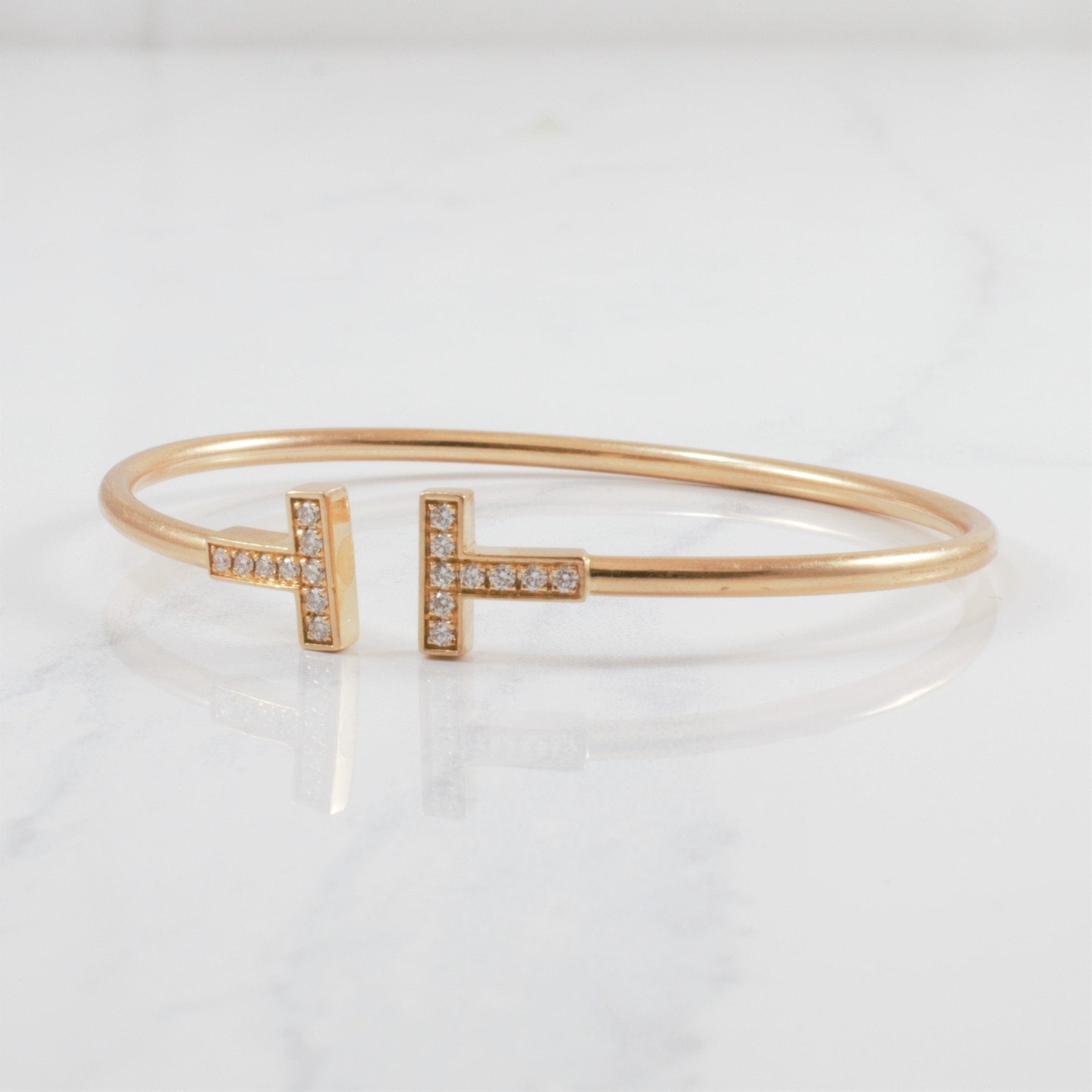 'Tiffany & Co.' Tiffany T Diamond Wire Bracelet | 0.27ctw | 7