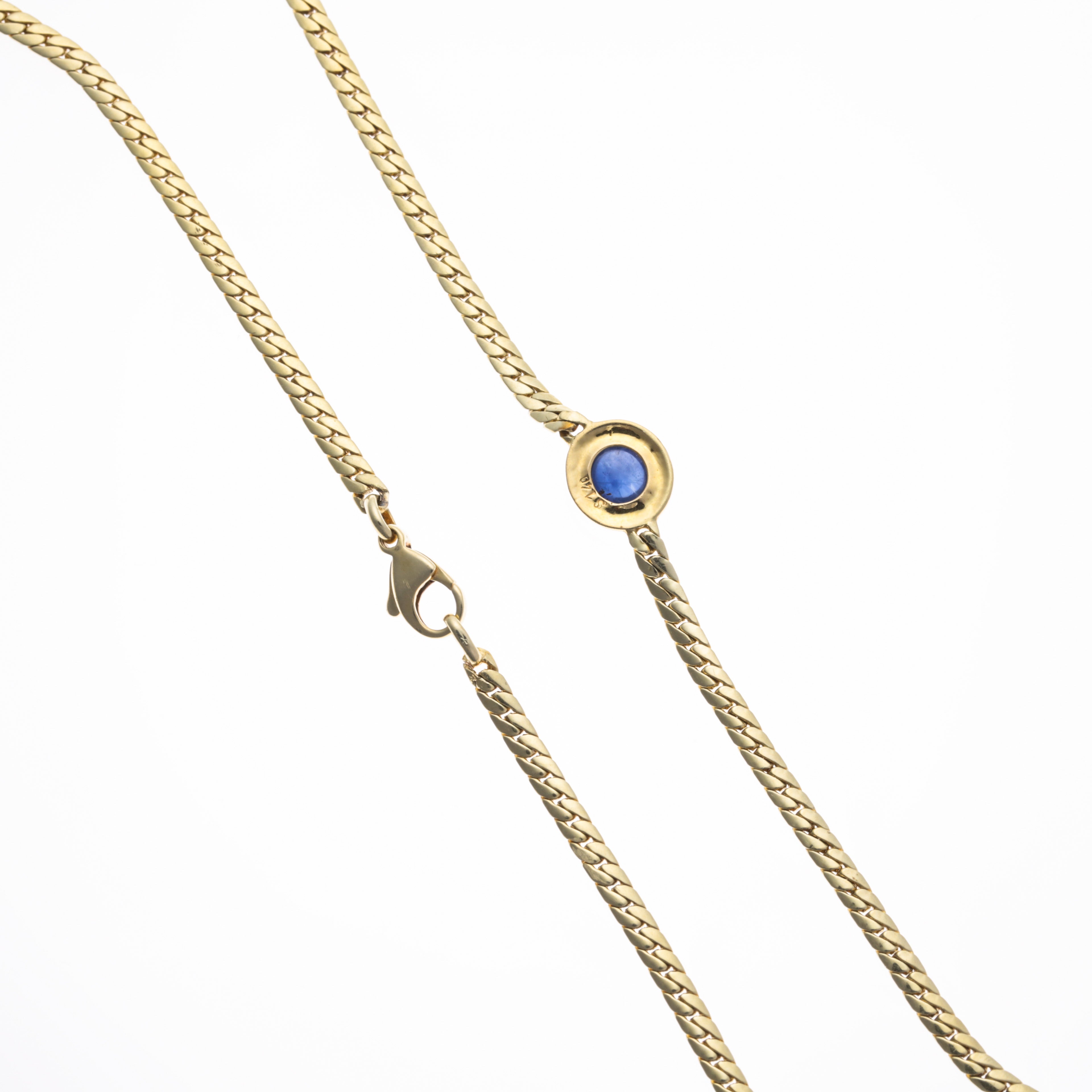 14K Yellow Gold Sapphire Necklace | 1.60ct | 15" |