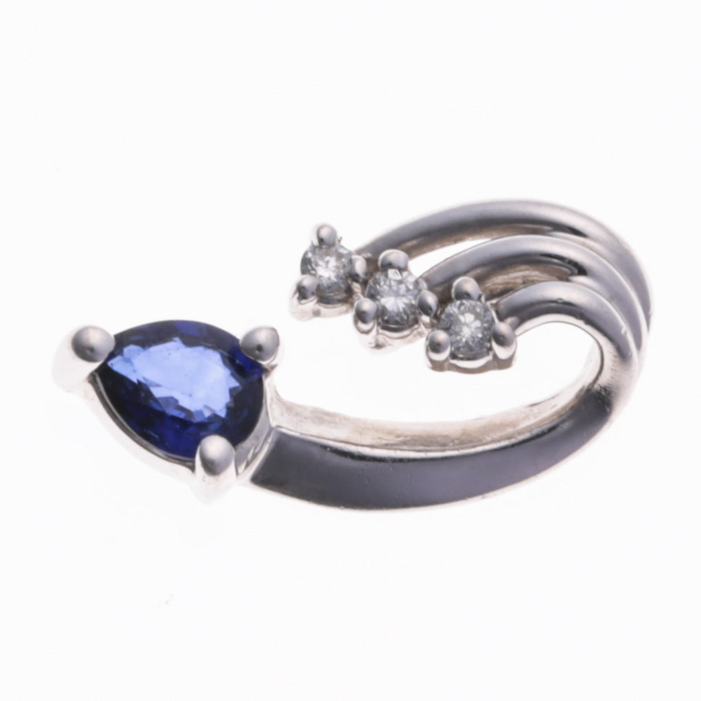 14K White Gold Sapphire & Diamond Pendant | 0.28ct, 0.045ctw