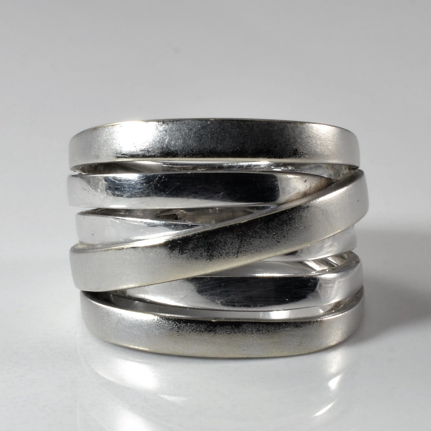 'UnoAerre' Textured Crossover Ring | SZ 7 | - 100 Ways