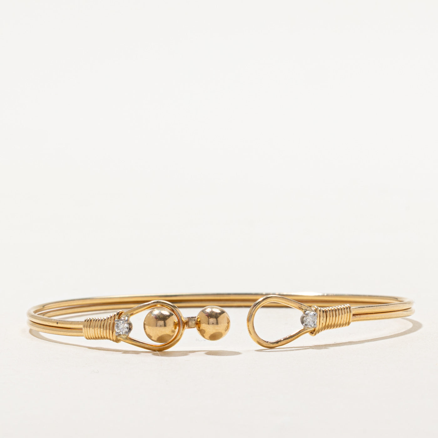 Diamond Bead Clasp Bracelet | 0.08ctw | 7"